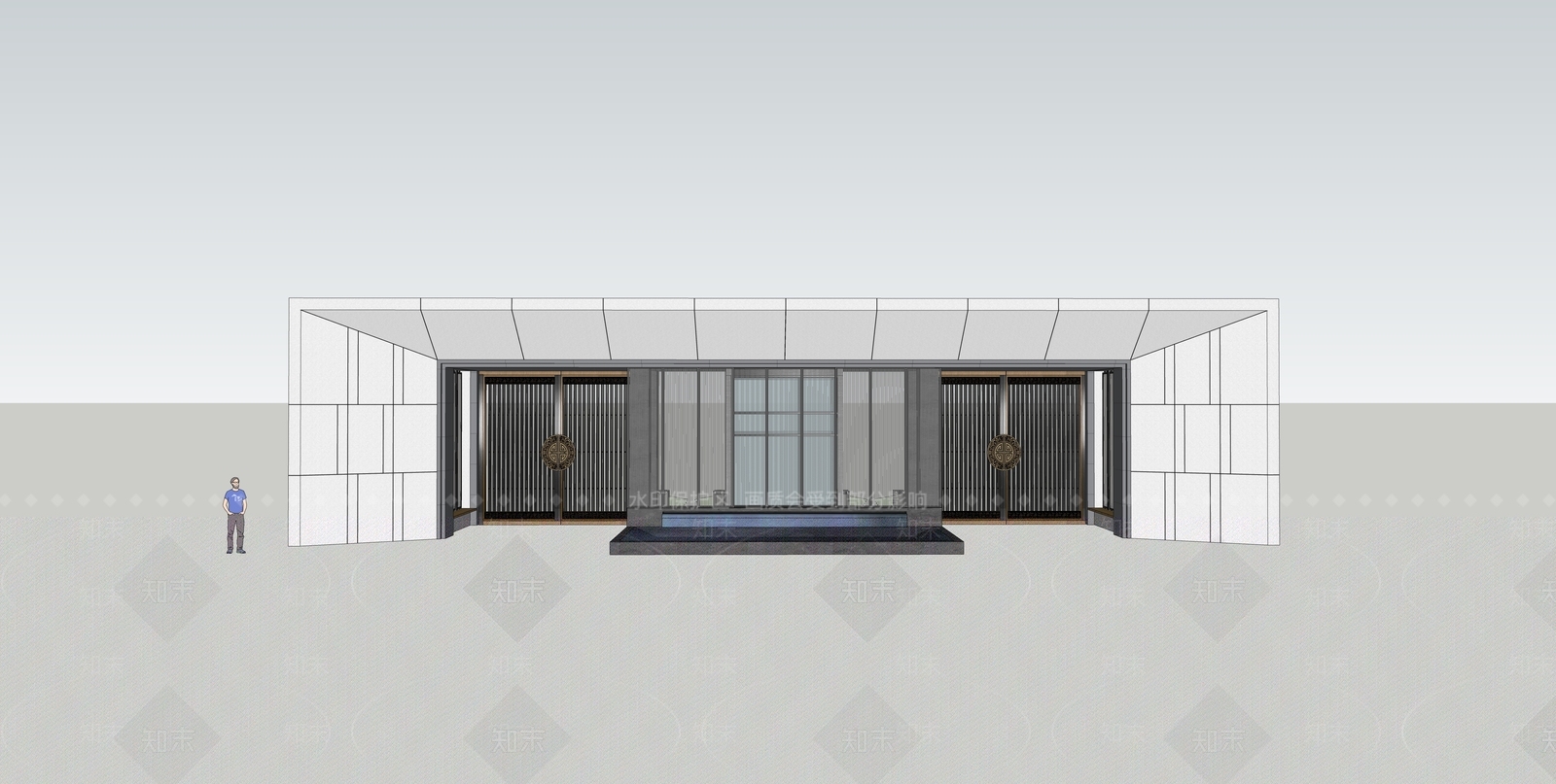 新中式小公建SU模型下载【ID:1234306745】