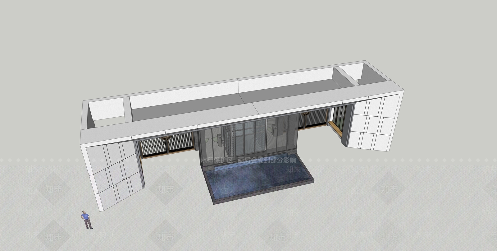 新中式小公建SU模型下载【ID:1234306745】