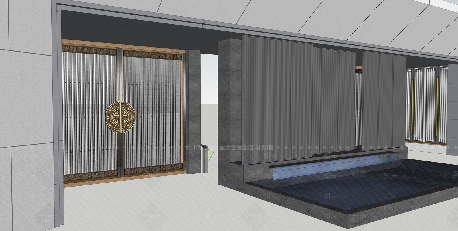 新中式小公建SU模型下载【ID:1234306745】