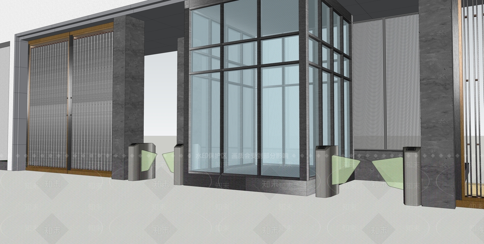 新中式小公建SU模型下载【ID:1234306745】