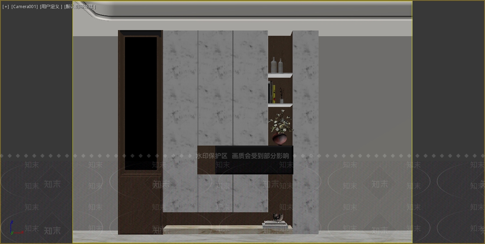 现代简约玄关背景墙3D模型下载【ID:1234307327】