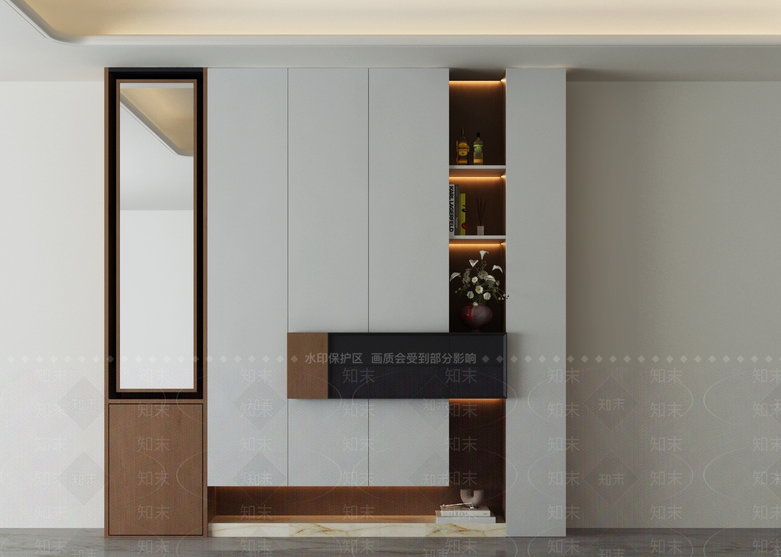 现代简约玄关柜SU模型下载【ID:1234307550】