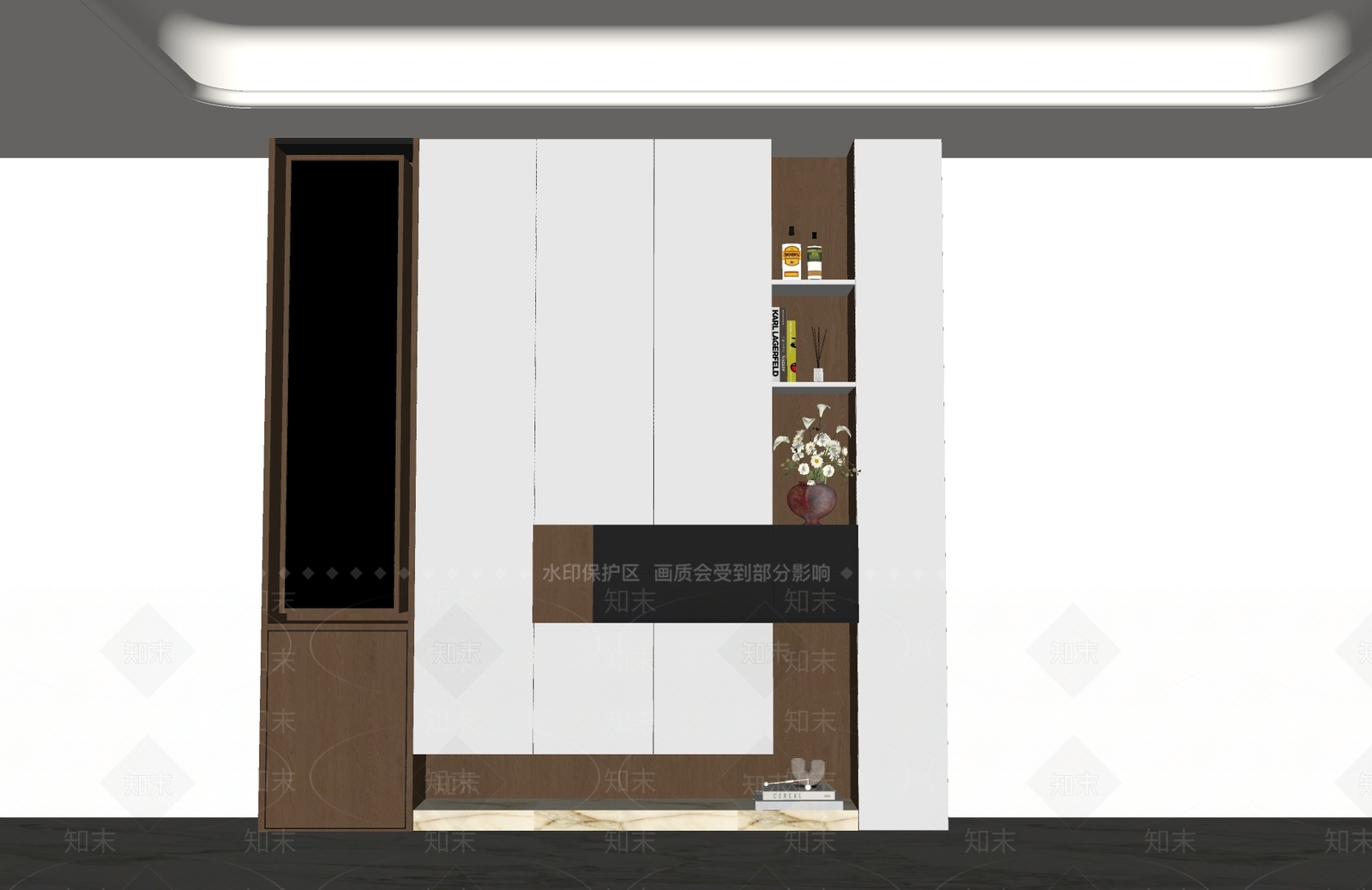 现代简约玄关柜SU模型下载【ID:1234307550】