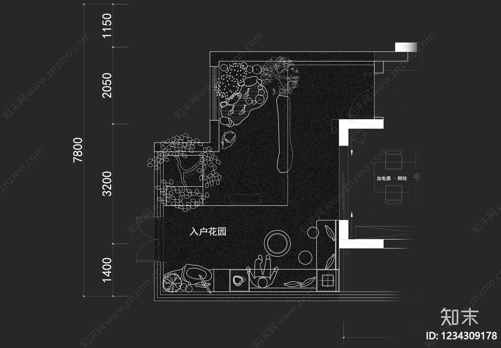 庭院cad施工图下载【ID:1234309178】