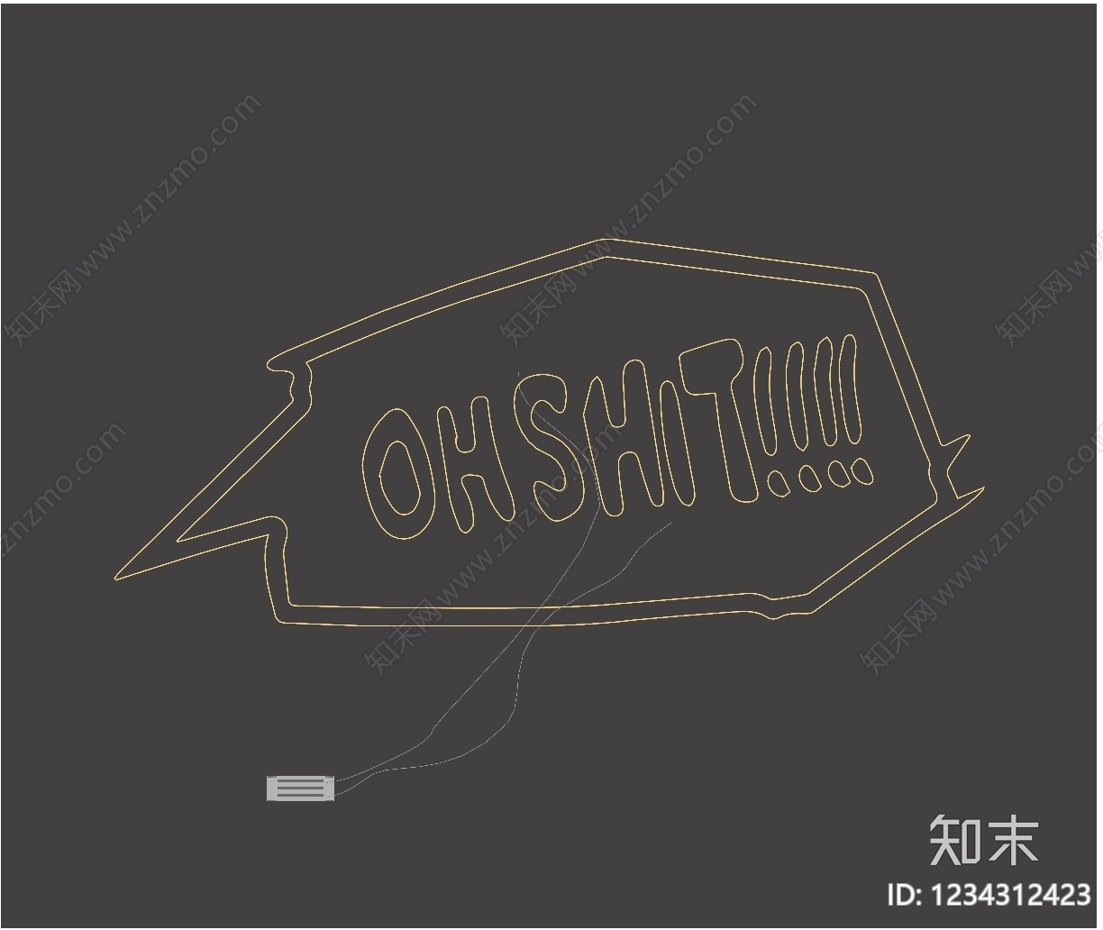 赛博朋克风霓虹灯SU模型下载【ID:1234312423】
