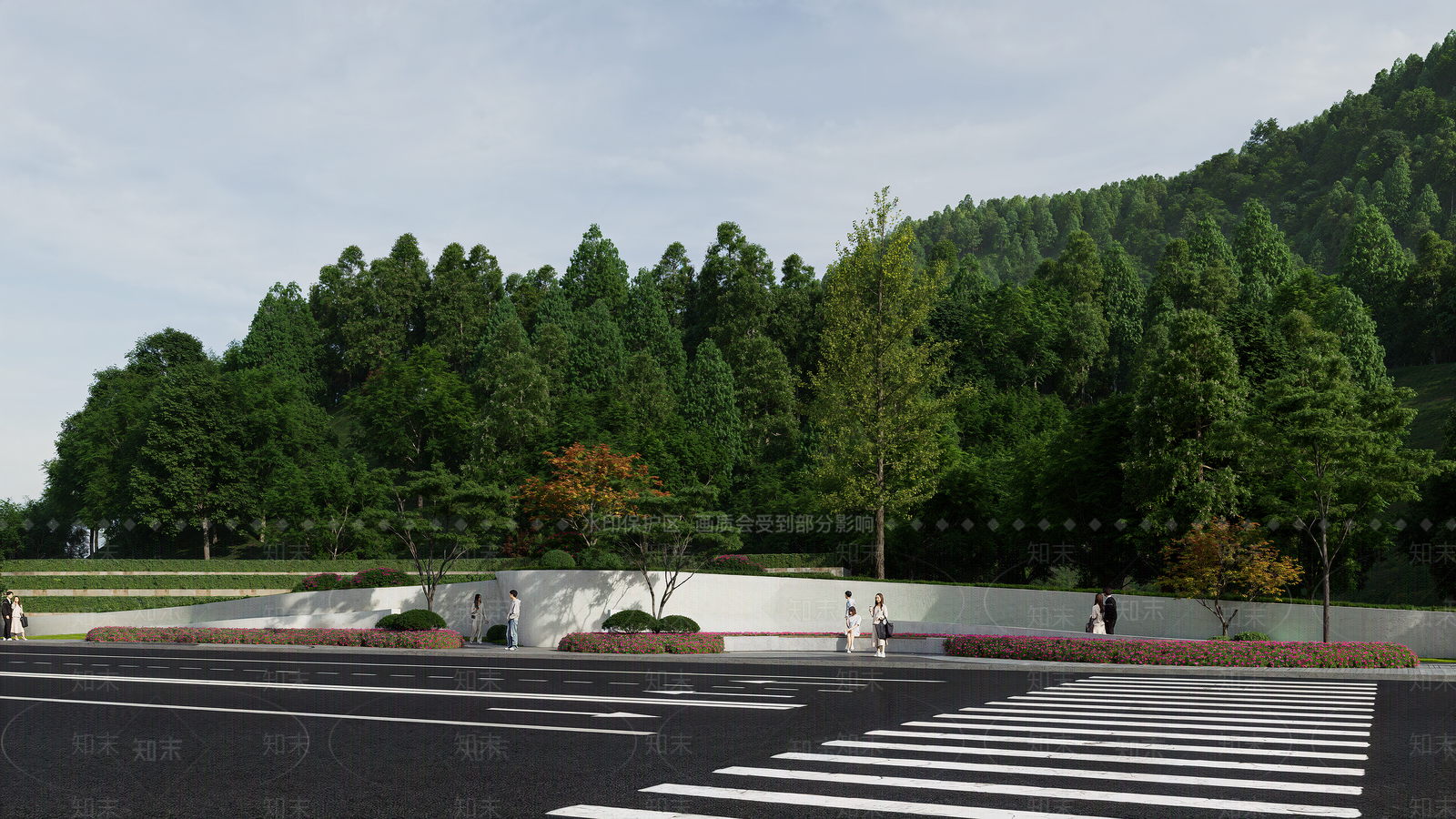 新中式景观景墙SU模型下载【ID:1234318877】