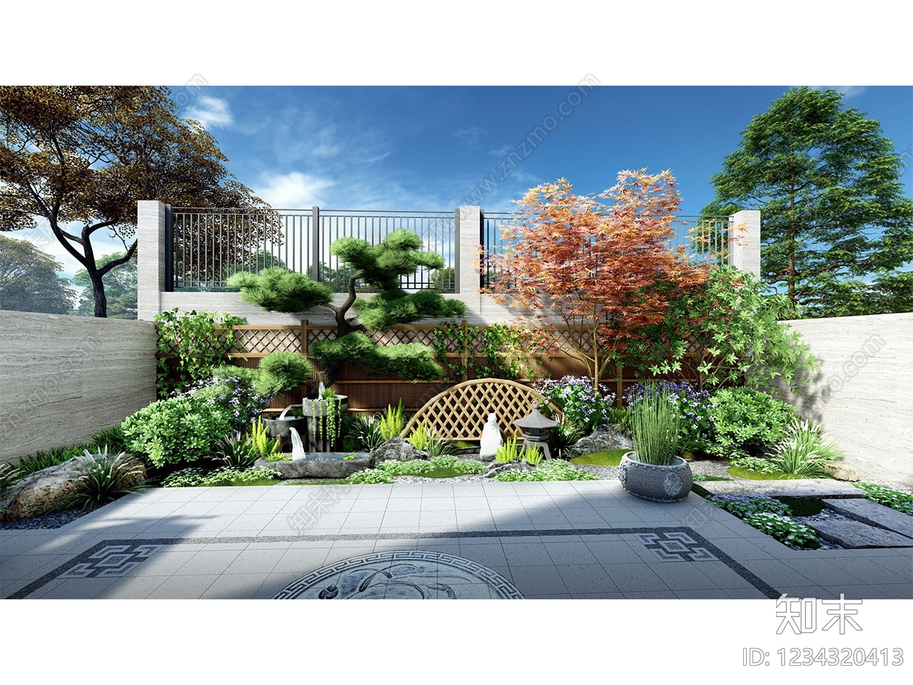 庭院cad施工图下载【ID:1234320413】