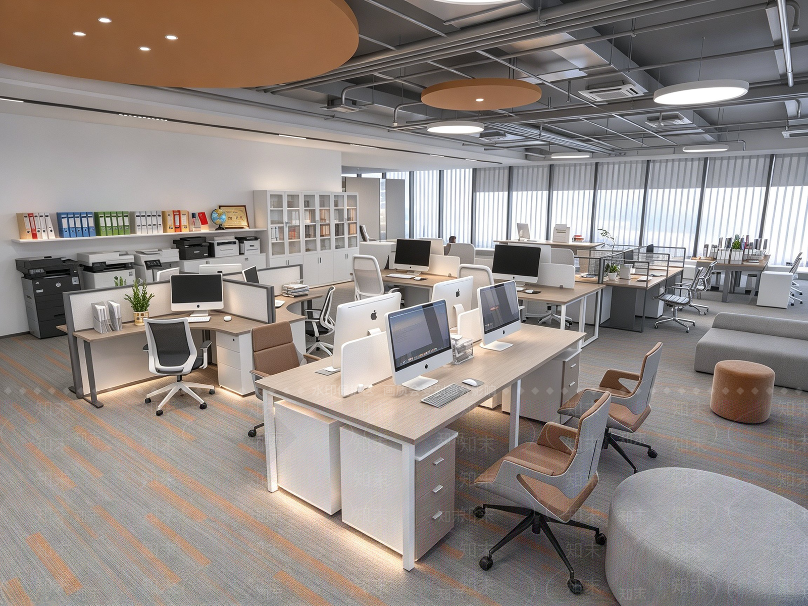 现代简约办公大厅3D模型下载【ID:1234324254】