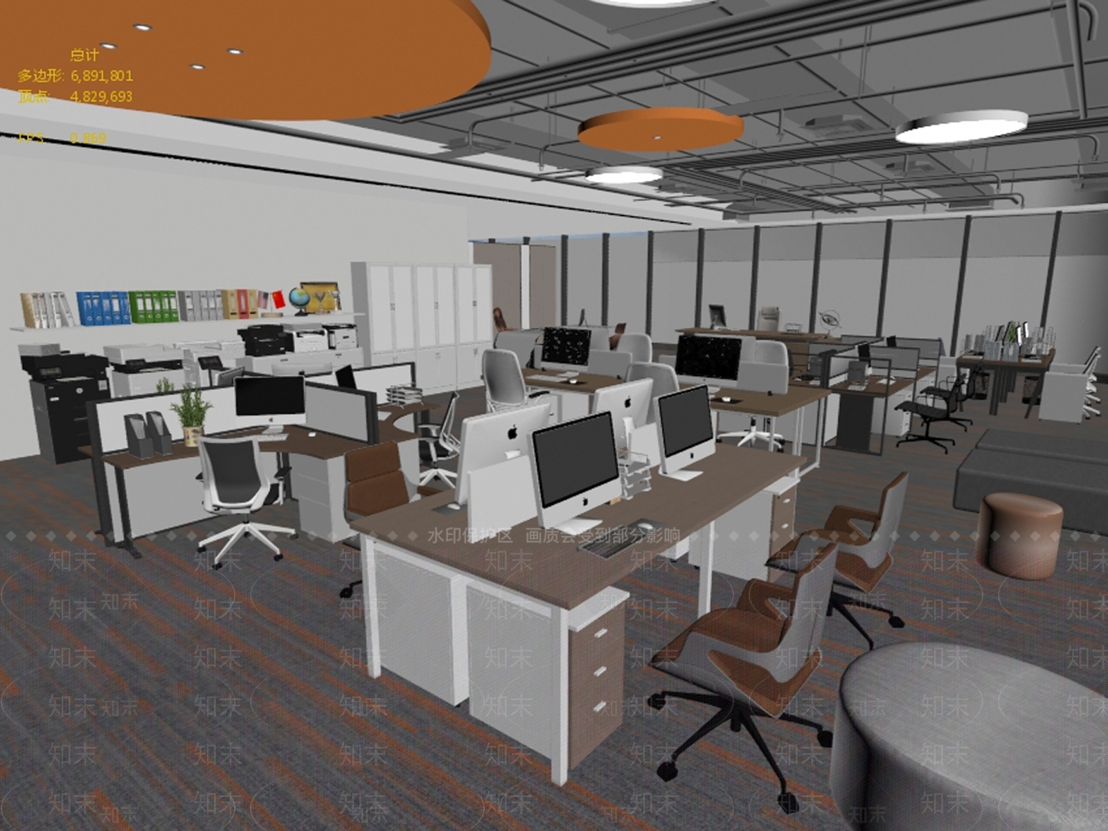 现代简约办公大厅3D模型下载【ID:1234324254】