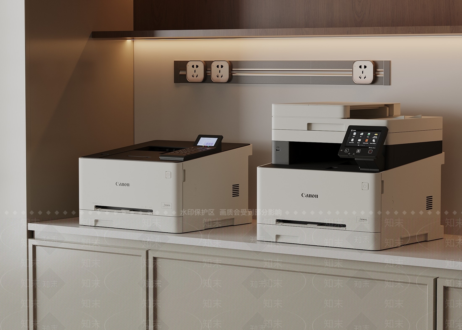 奶油风打印机3D模型渲染效果图