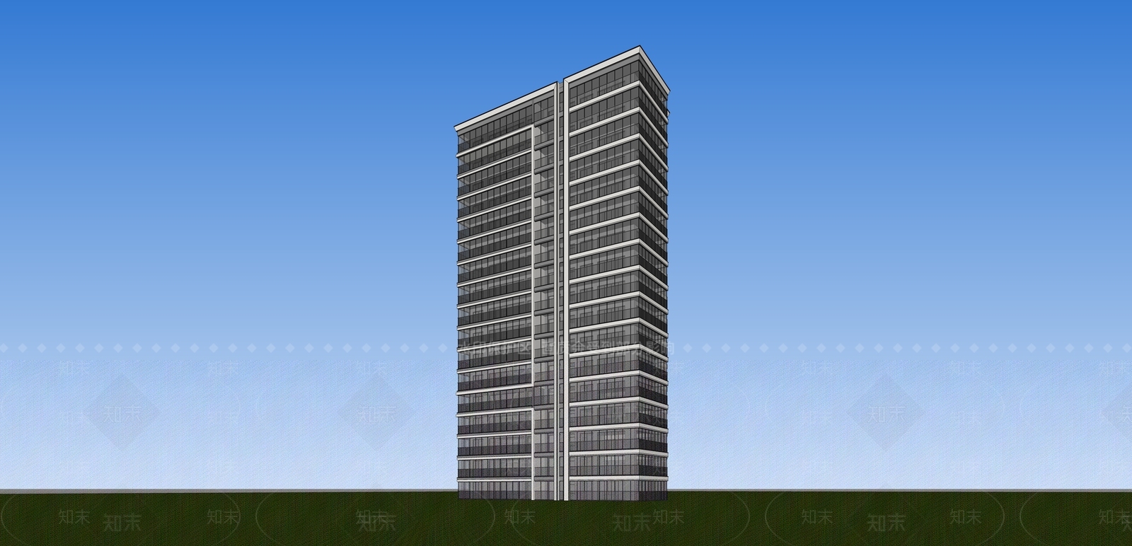 现代主义小高层住宅楼SU模型下载【ID:1234327801】