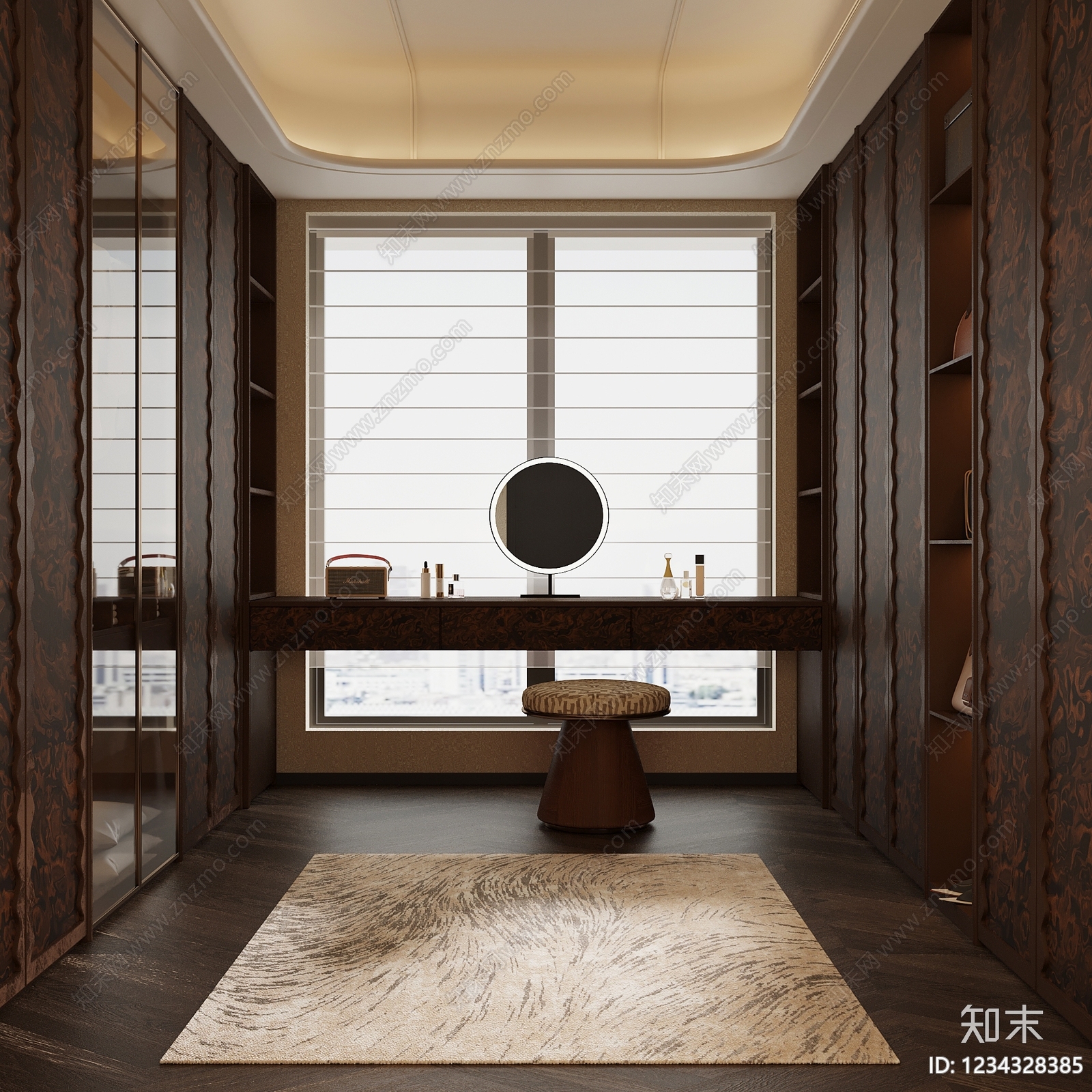 中古风衣帽间SU模型下载【ID:1234328385】