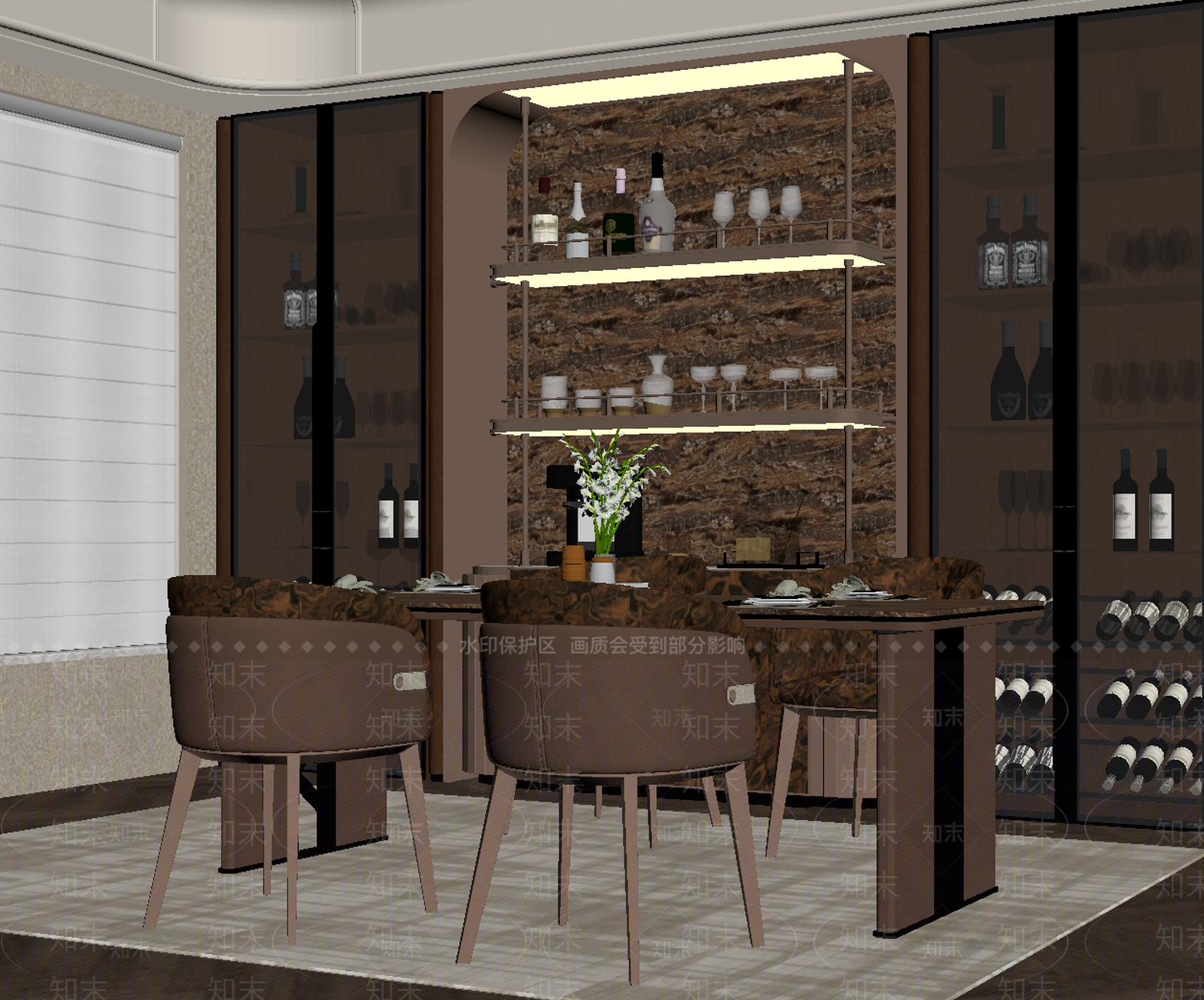 轻奢家居餐厅3D模型下载【ID:1234330530】
