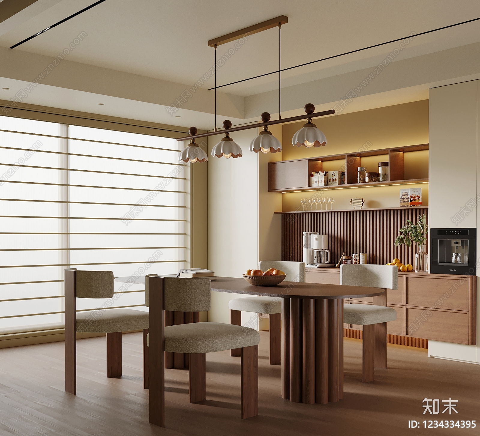中古风家居餐厅SU模型下载【ID:1234334395】
