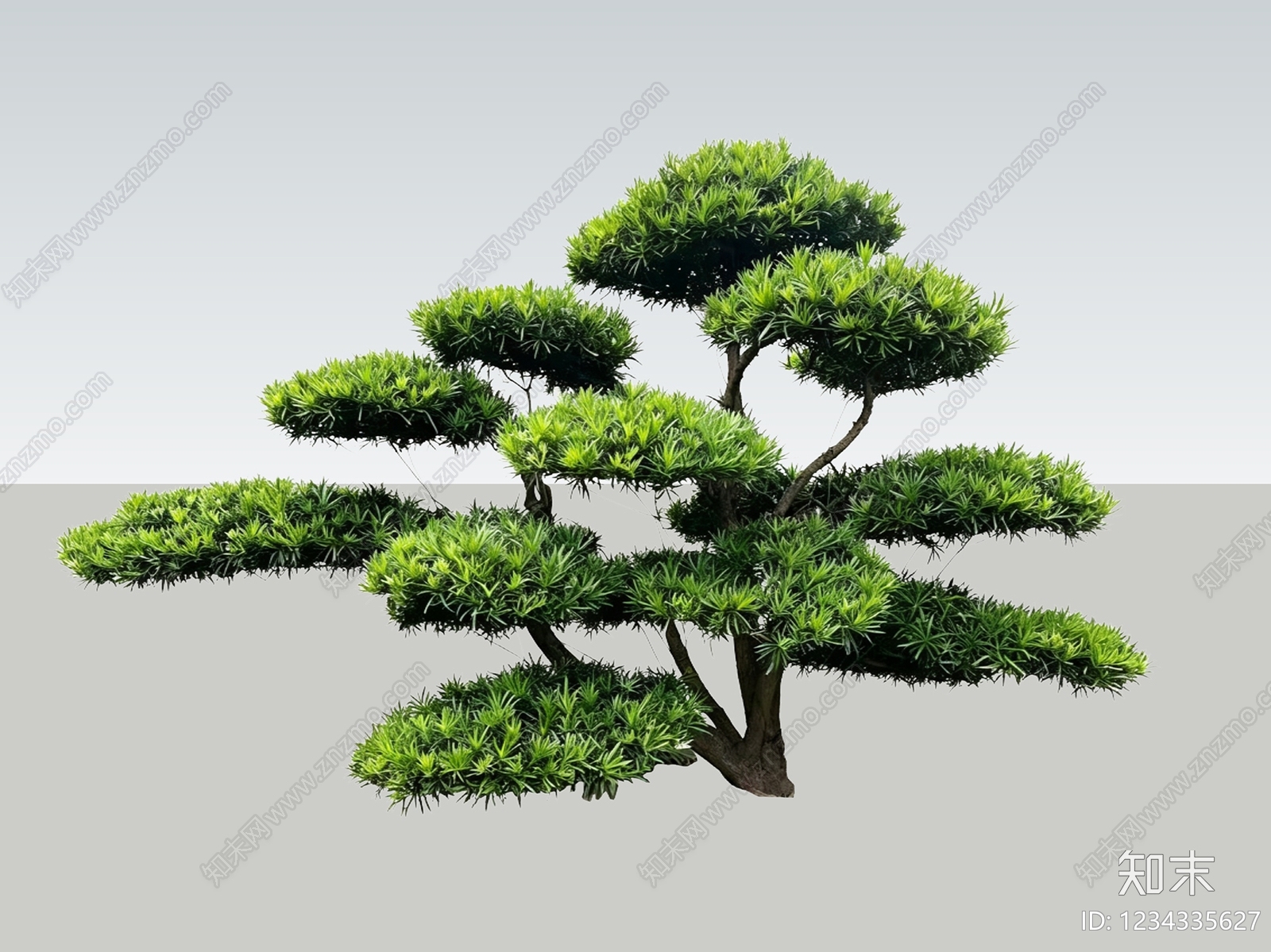 新中式景观乔木SU模型下载【ID:1234335627】