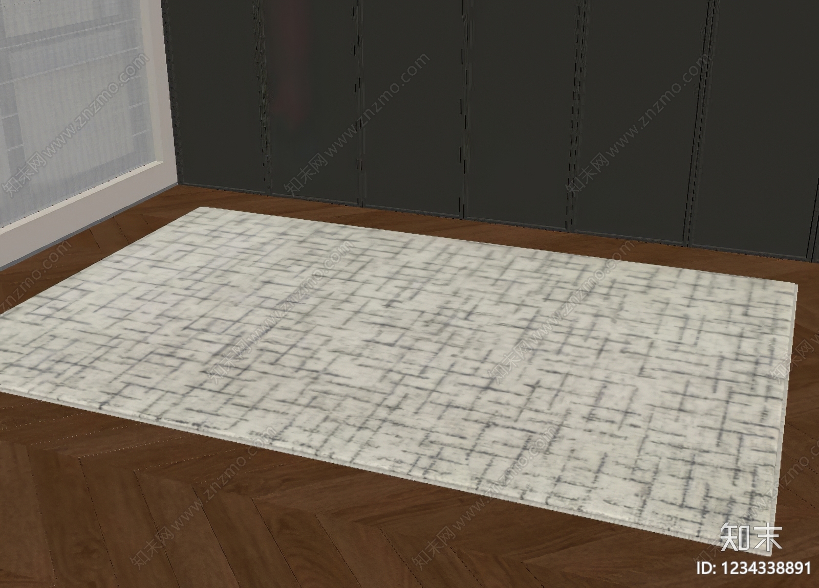 现代简约地毯SU模型下载【ID:1234338891】