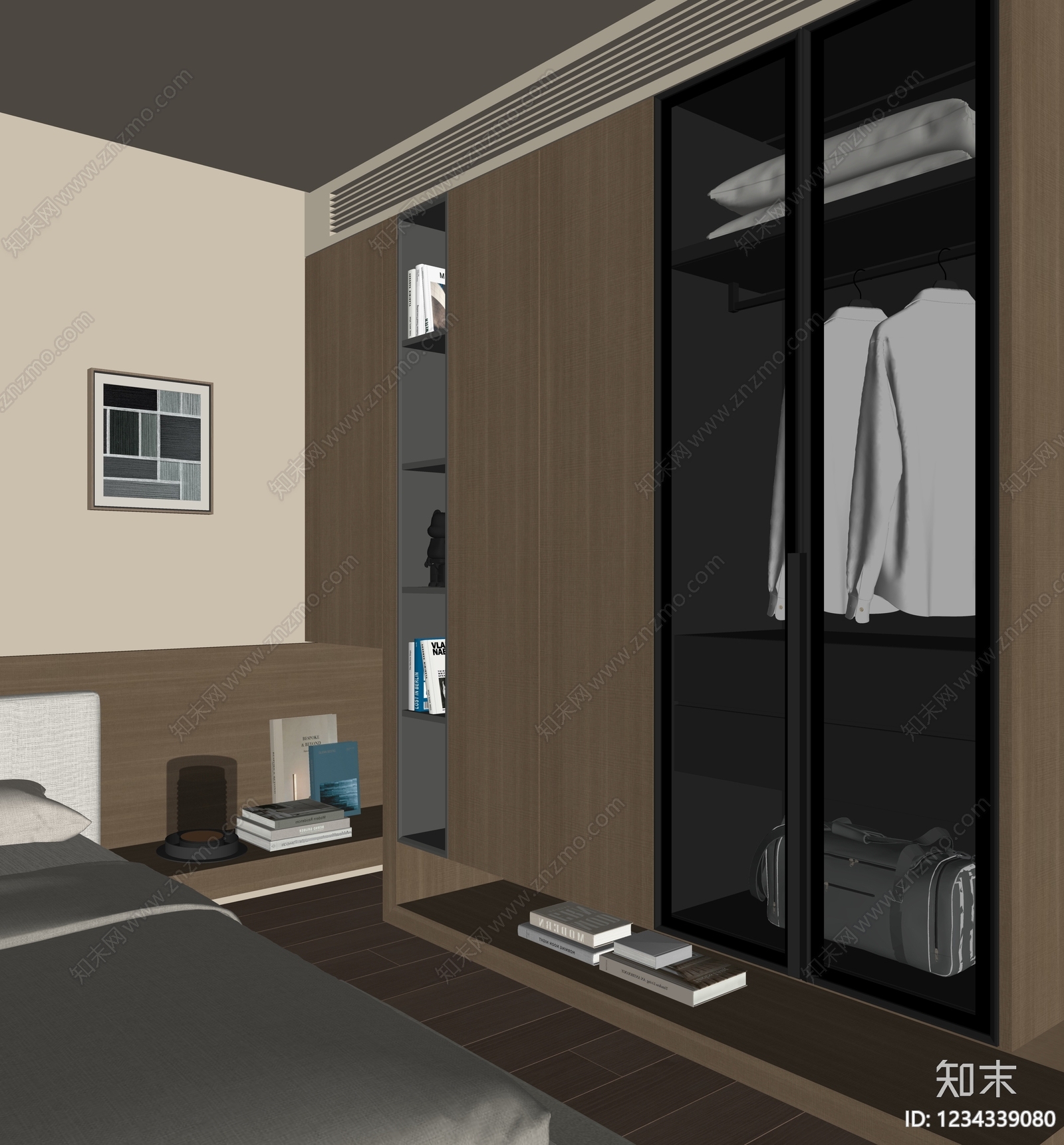 中古风衣柜SU模型下载【ID:1234339080】