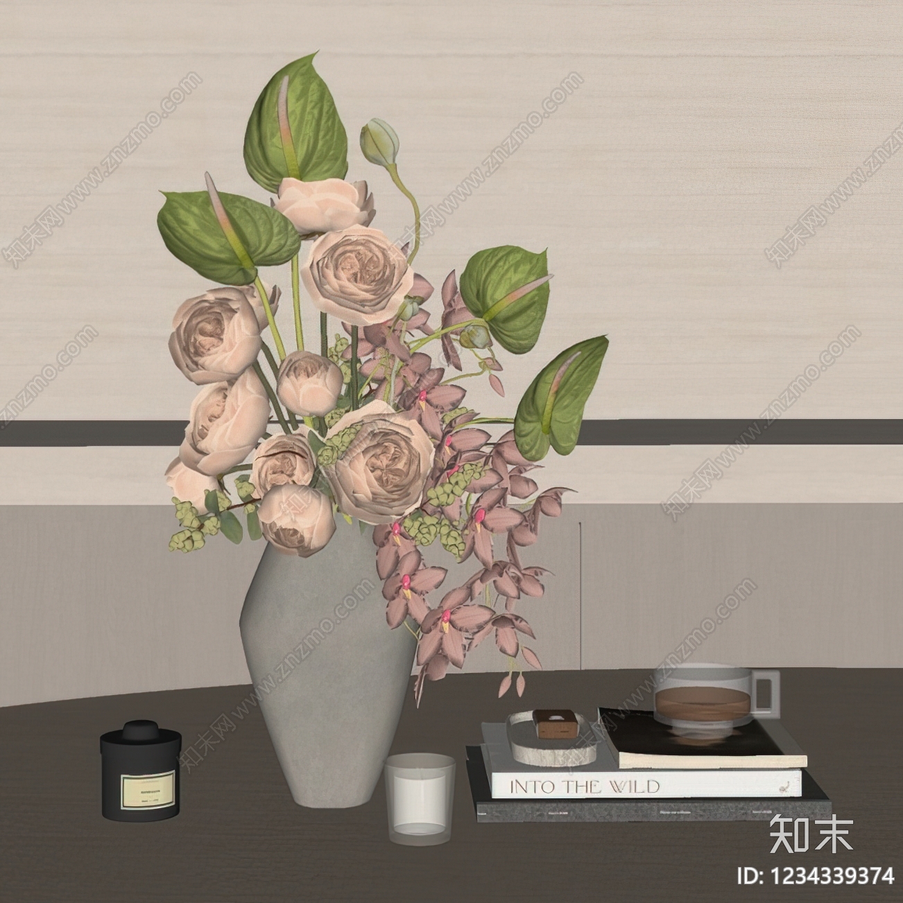 奶油风摆件组合SU模型下载【ID:1234339374】