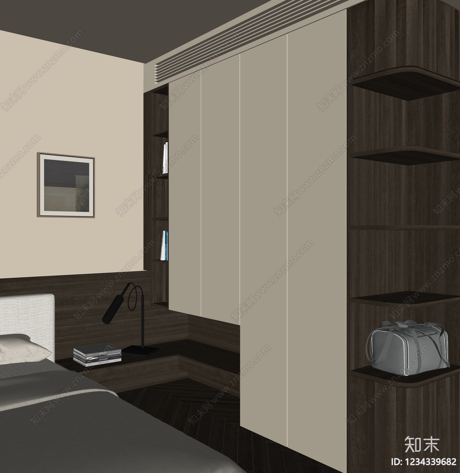 意式极简衣柜SU模型下载【ID:1234339682】
