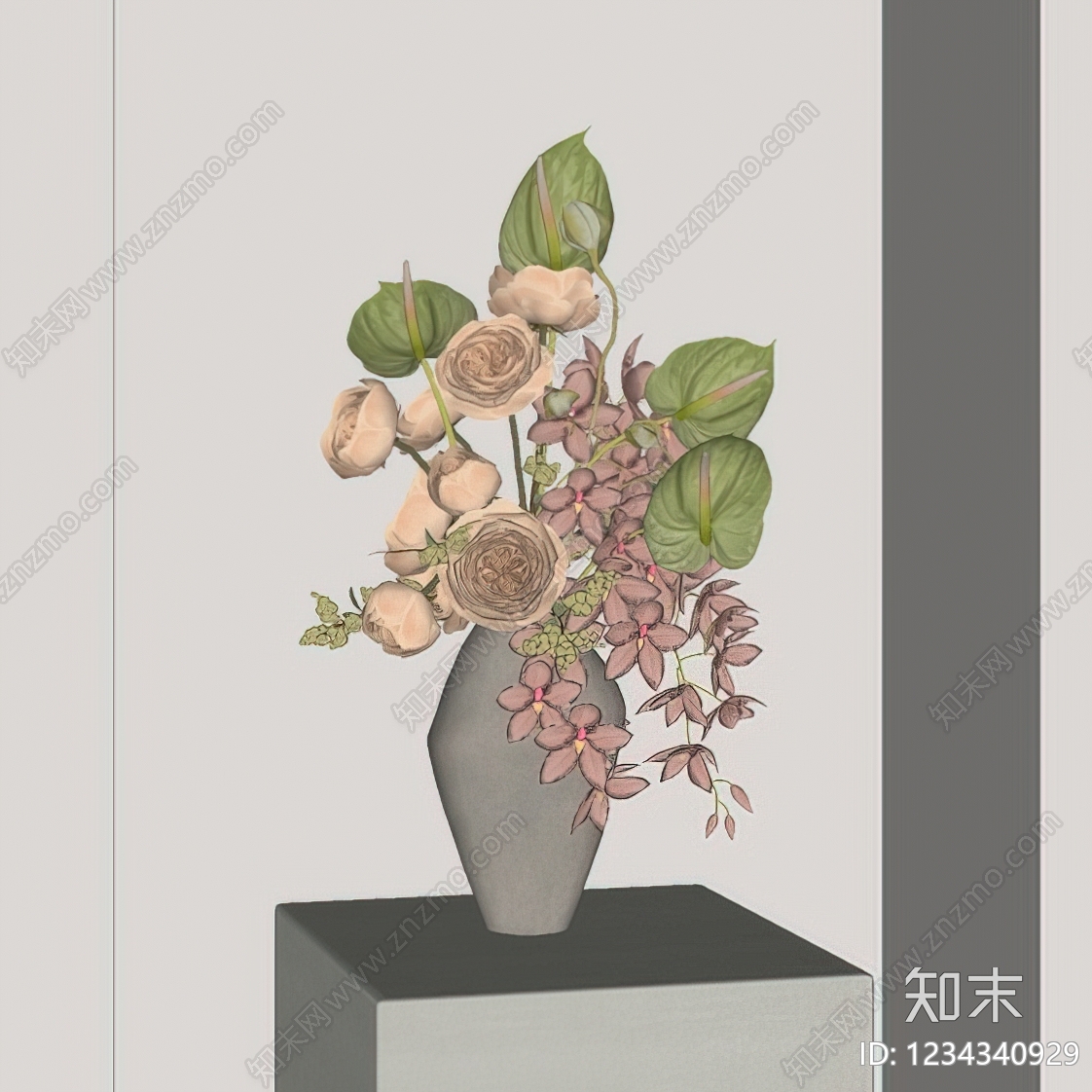 极简花艺SU模型下载【ID:1234340929】