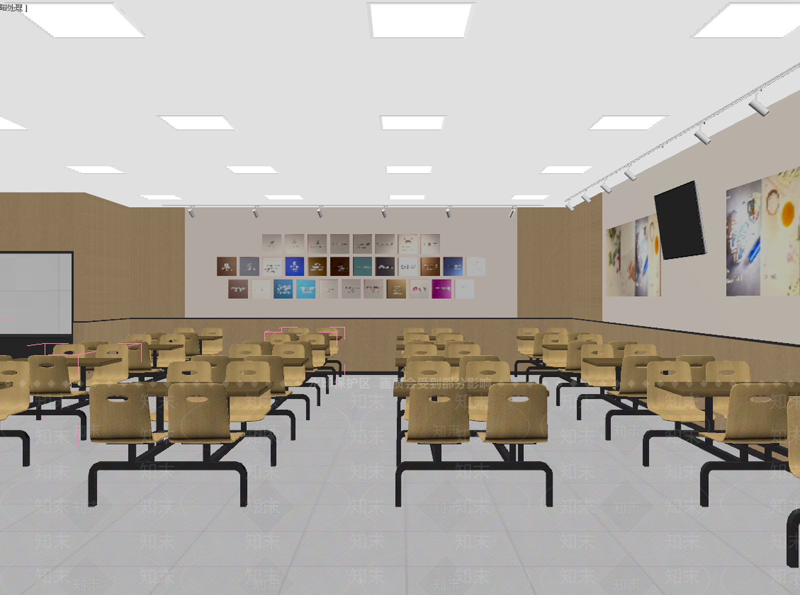 现代简约学生食堂3D模型下载【ID:1234341500】