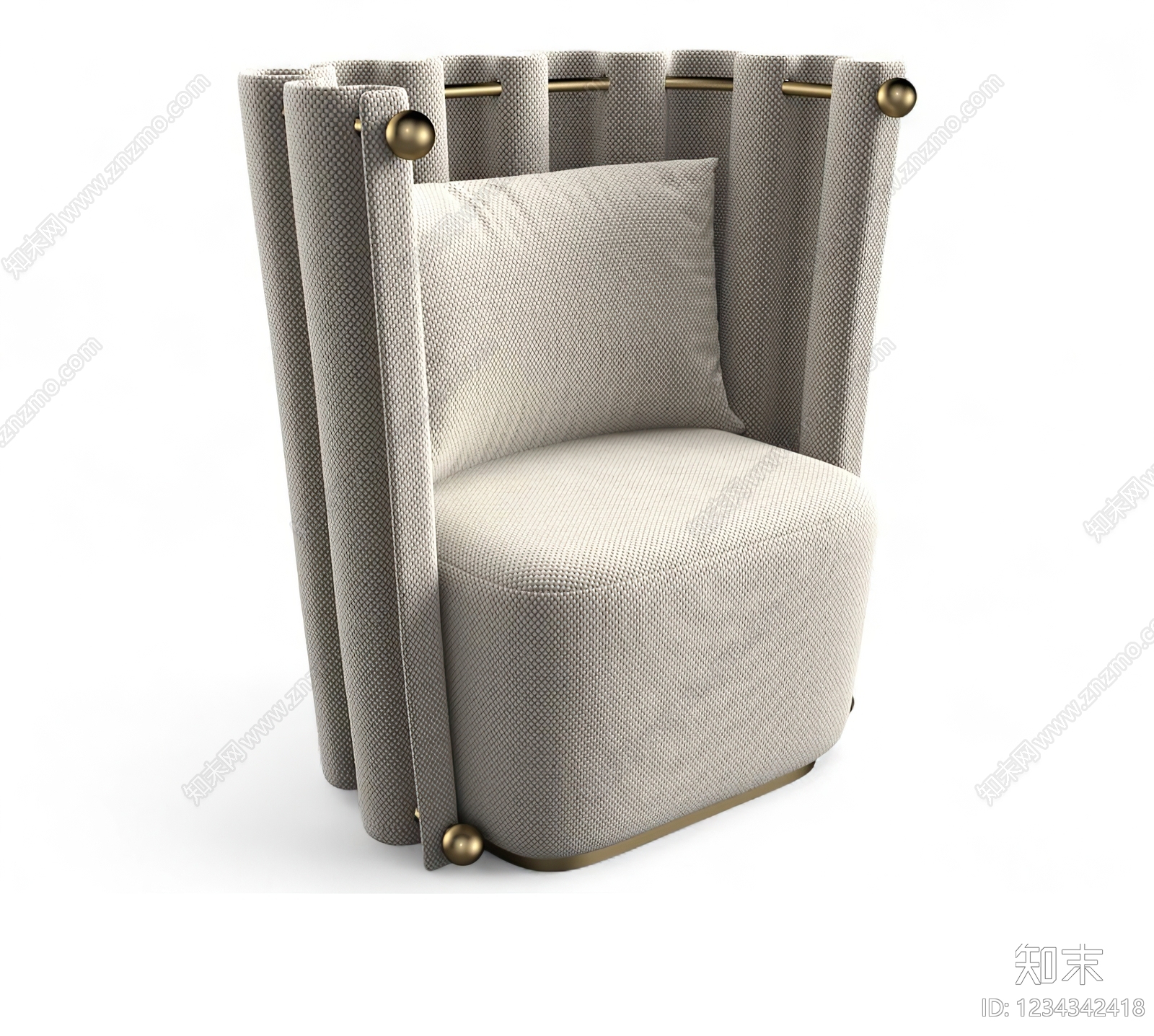 轻奢休闲椅SU模型下载【ID:1234342418】