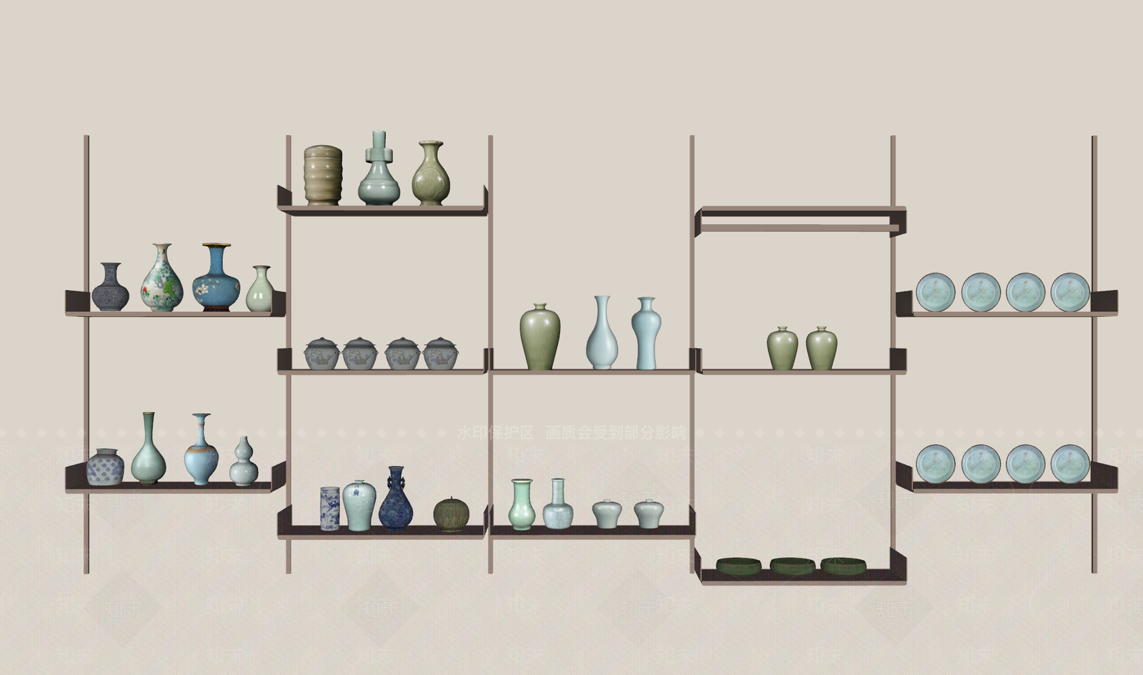 新中式非遗展厅SU模型下载【ID:1234342528】