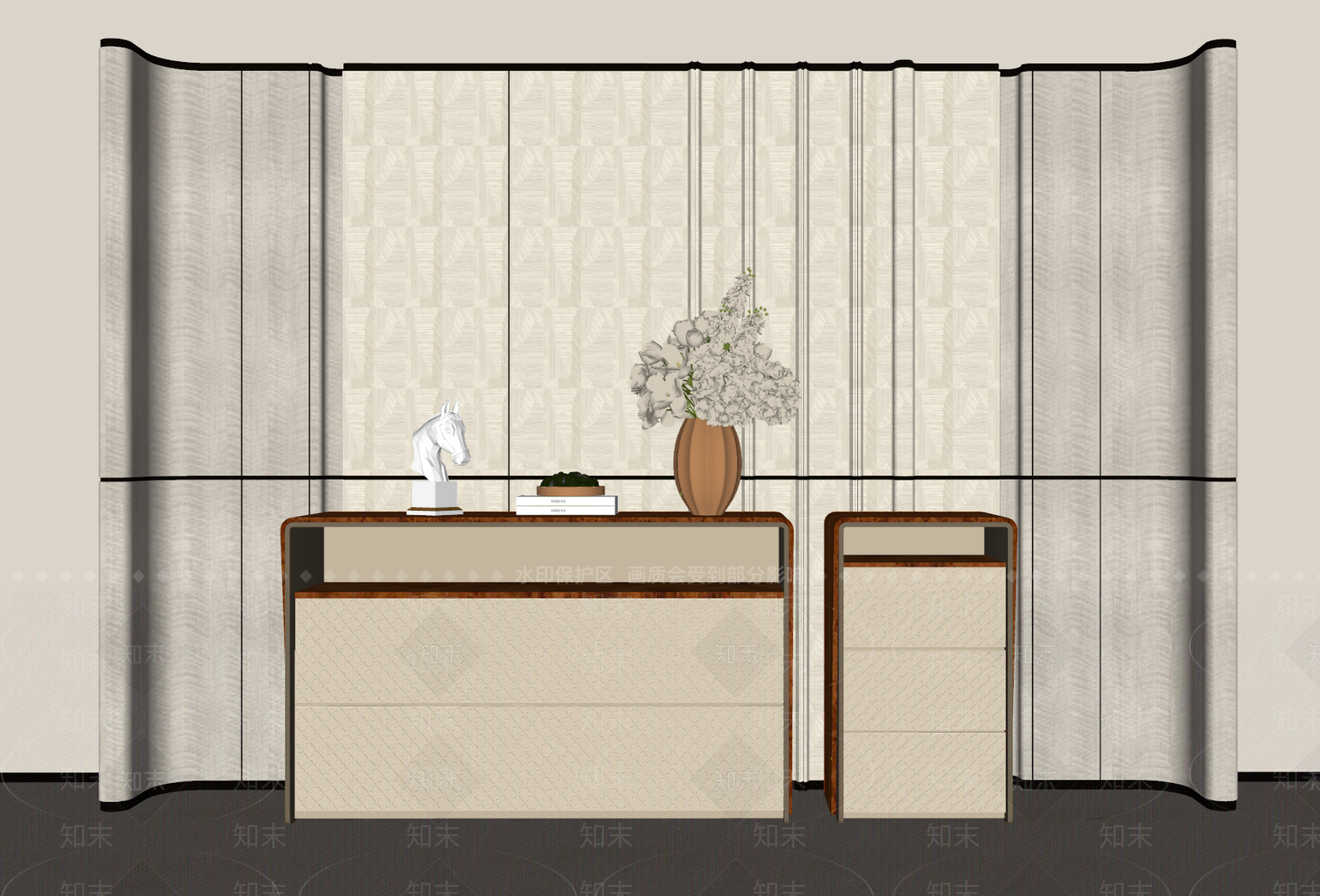 轻奢斗柜SU模型下载【ID:1234342633】
