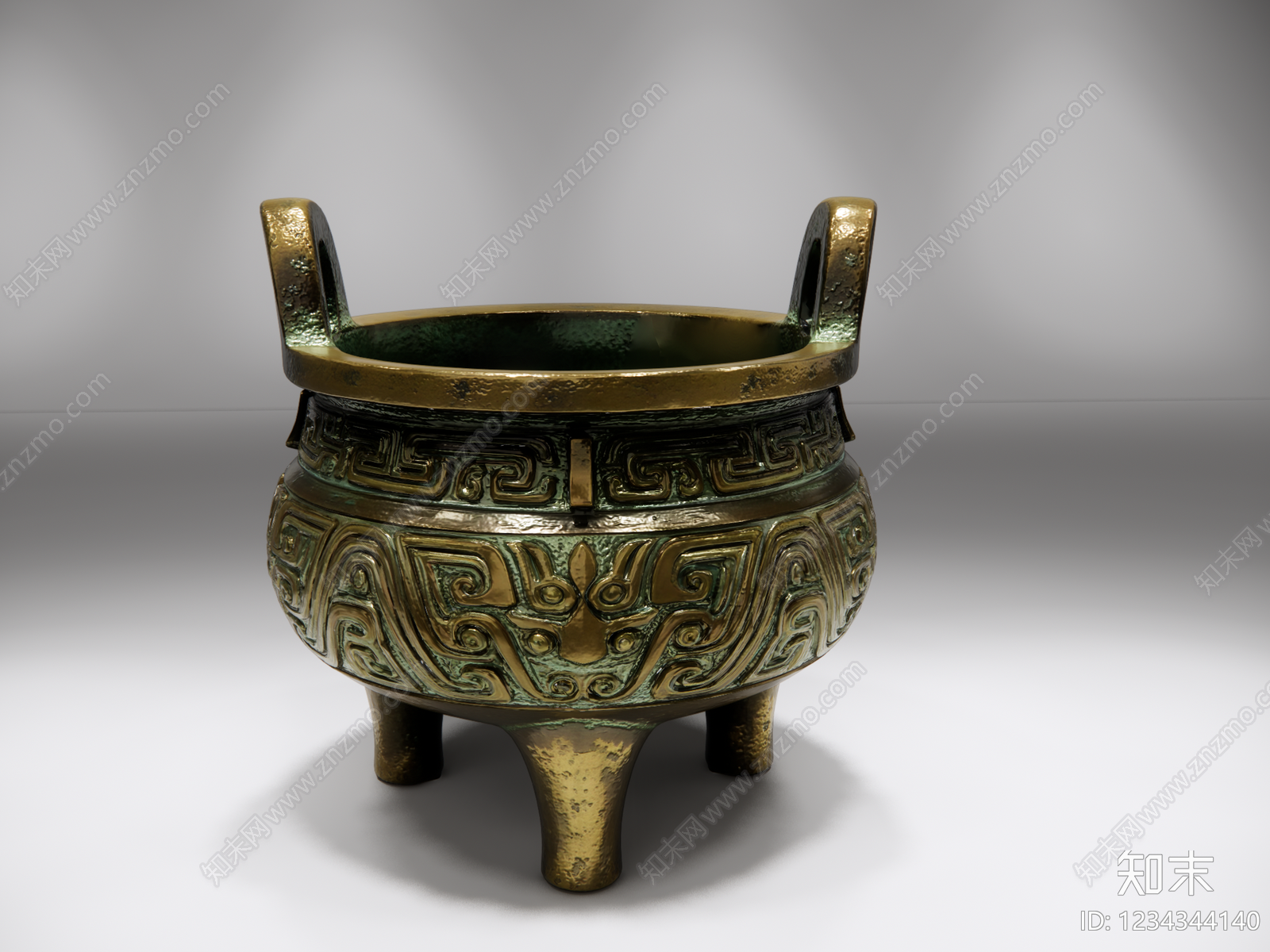 中式雕塑摆件SU模型下载【ID:1234344140】