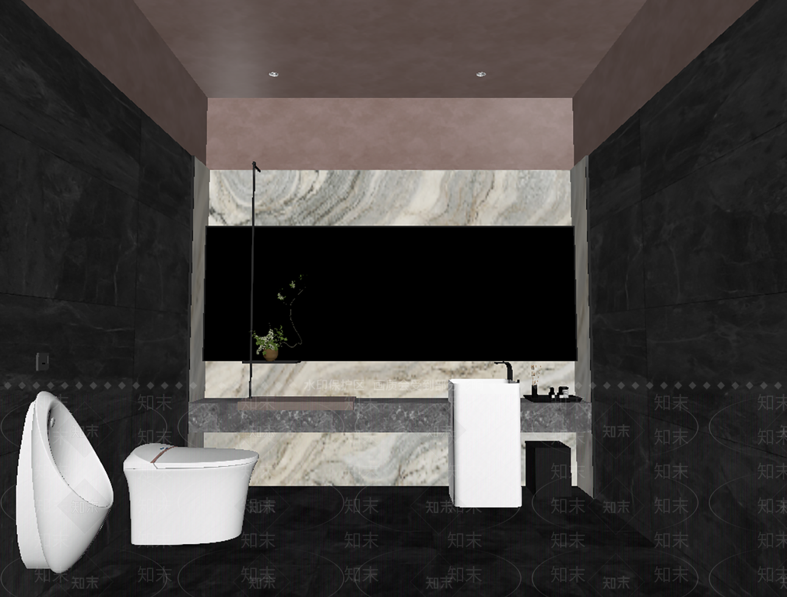 轻奢公共卫生间3D模型下载【ID:1234345047】