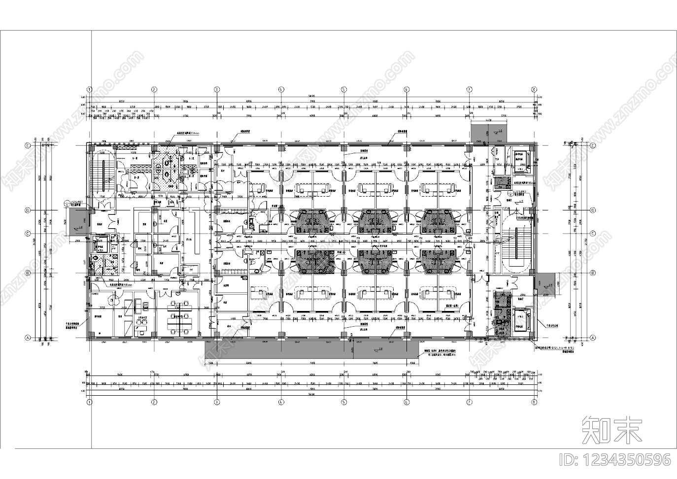 医院建筑cad施工图下载【ID:1234350596】