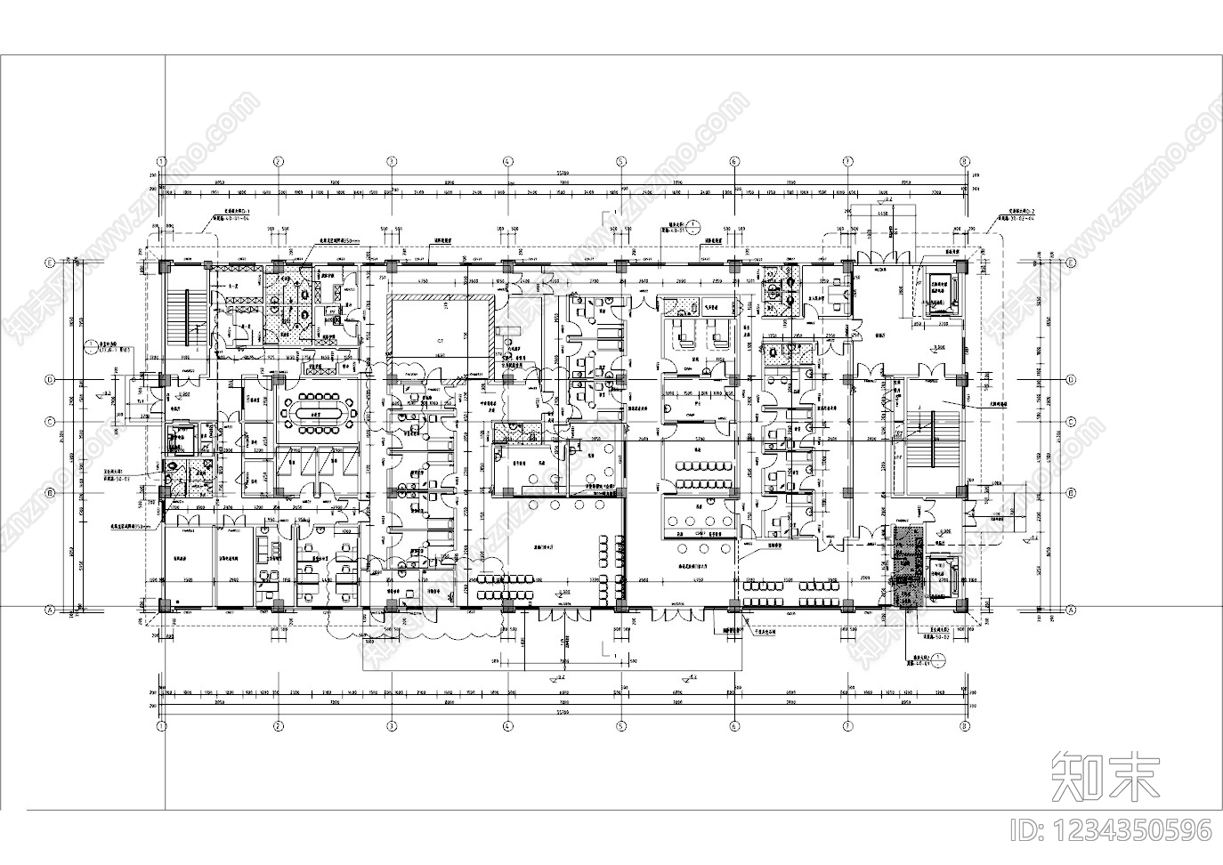 医院建筑cad施工图下载【ID:1234350596】