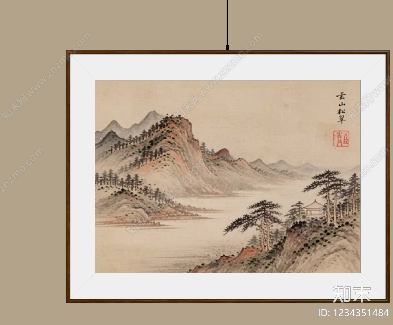 新中式山水画SU模型下载【ID:1234351484】