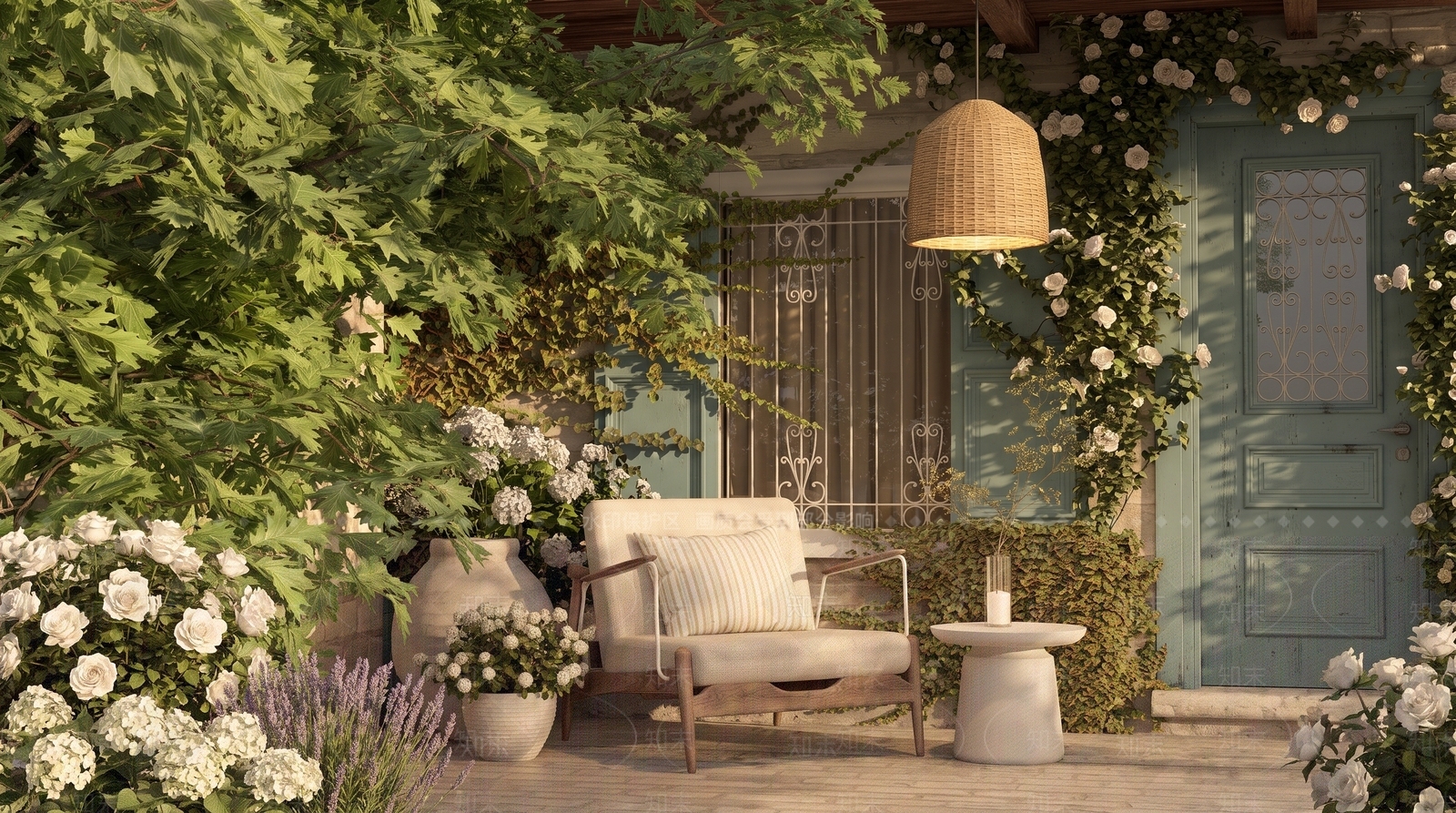法式户外桌椅SU模型下载【ID:1234354016】