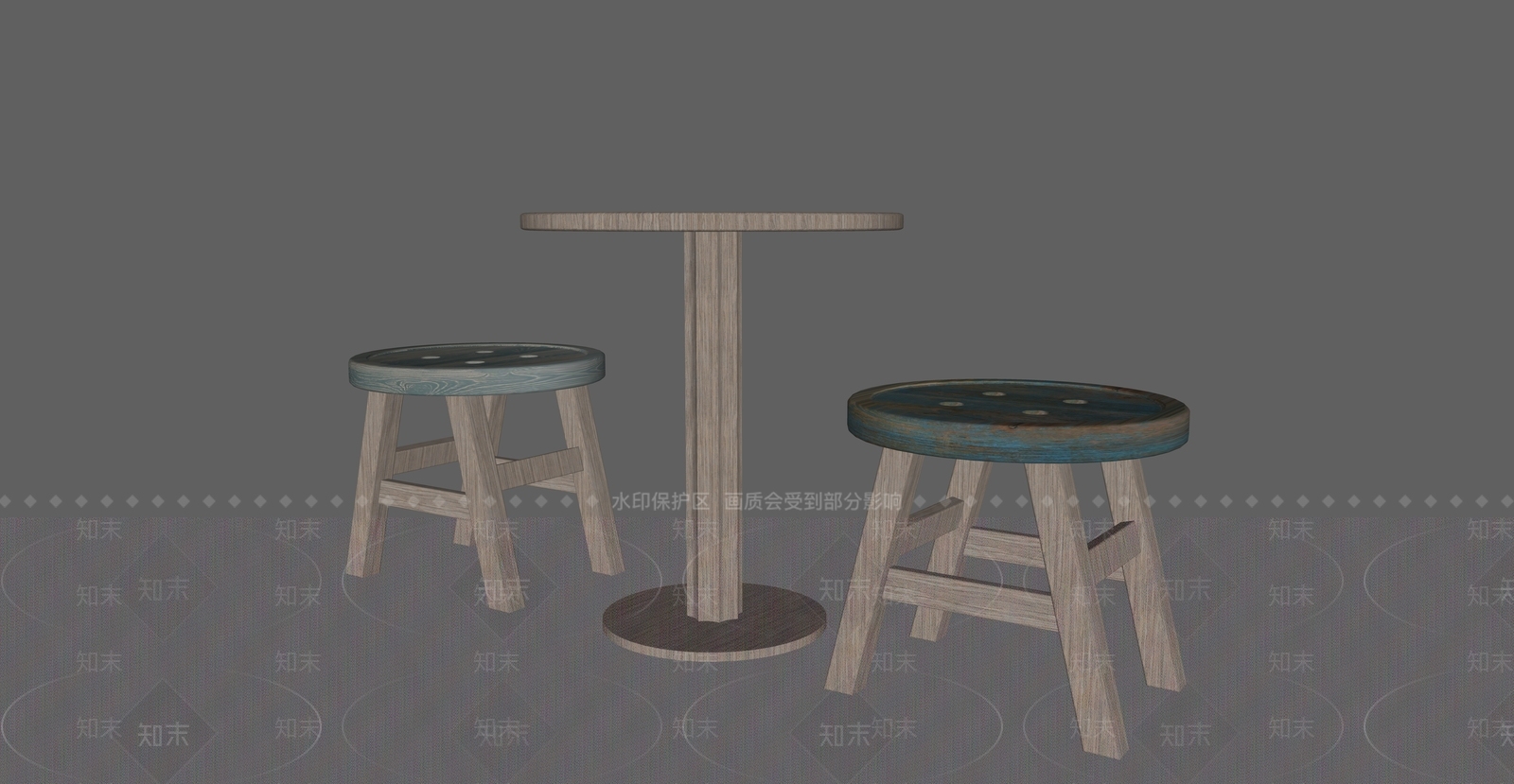 原木风餐桌椅SU模型下载【ID:1234360997】