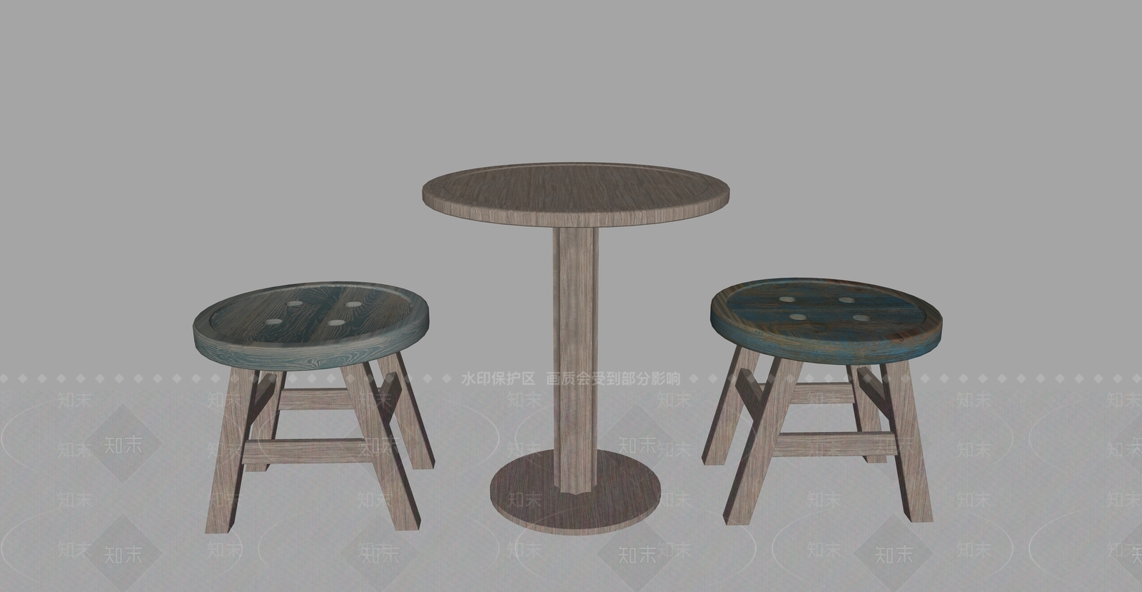 原木风餐桌椅SU模型下载【ID:1234360997】