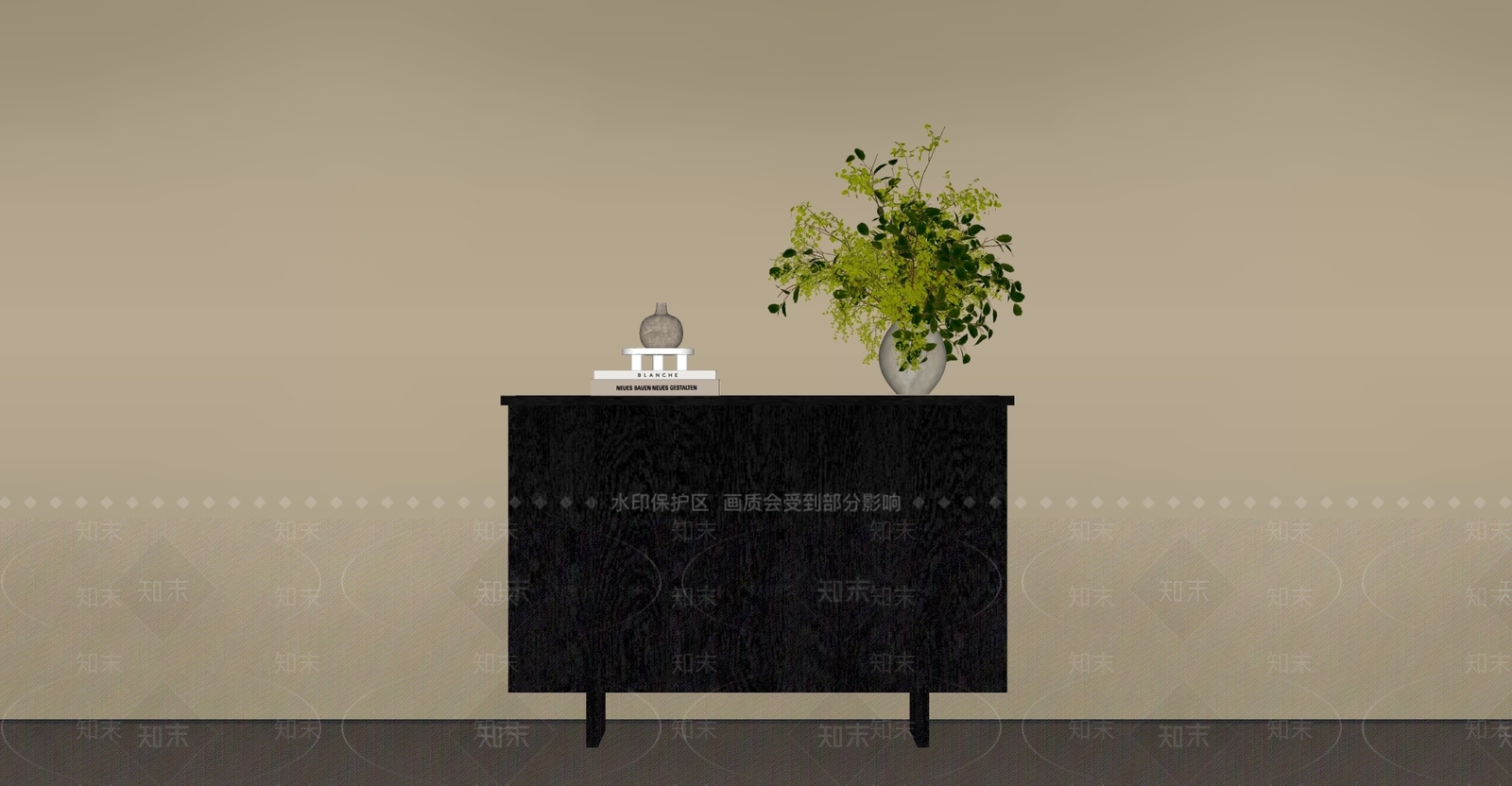 现代简约斗柜SU模型下载【ID:1234364341】