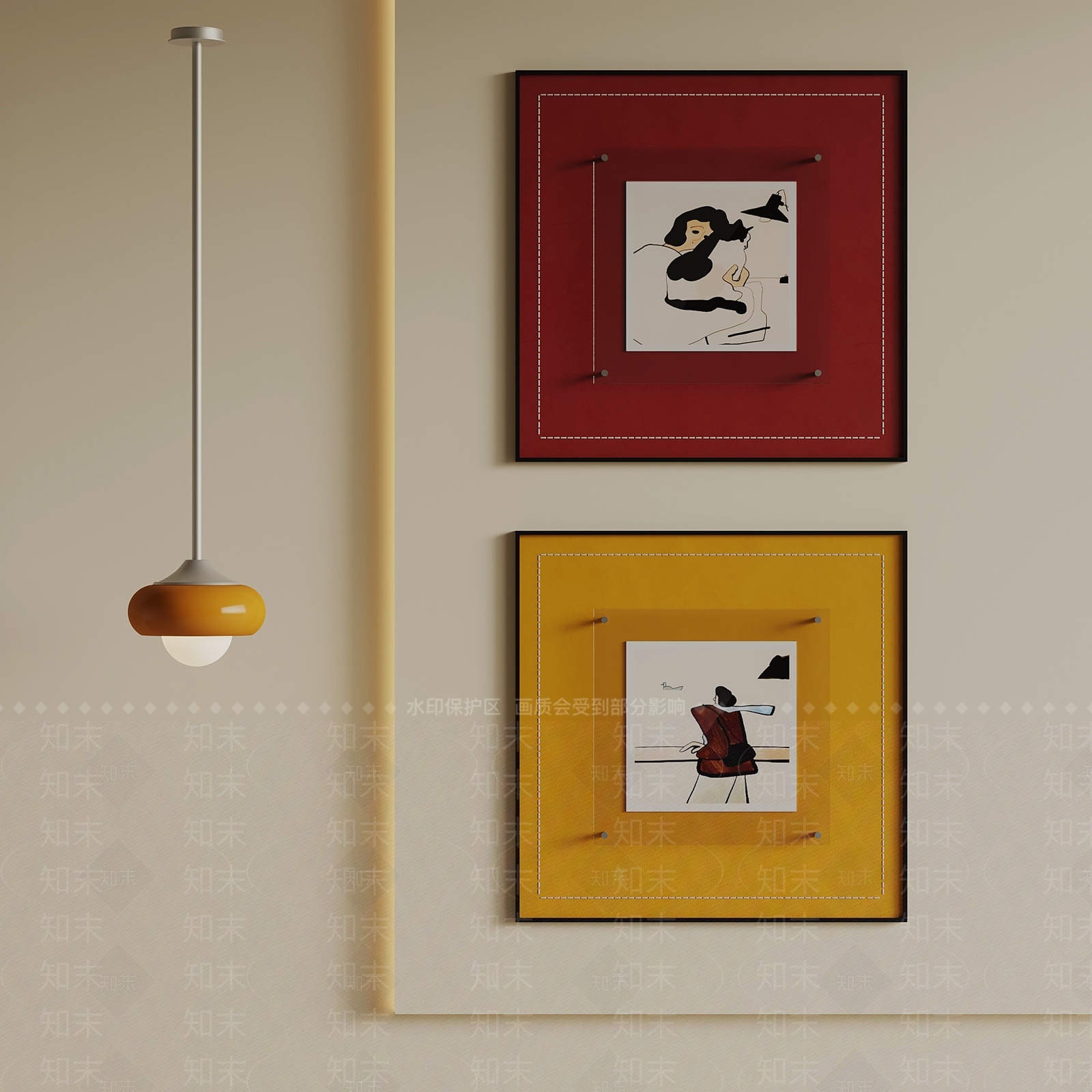 中古风挂画SU模型下载【ID:1234364223】