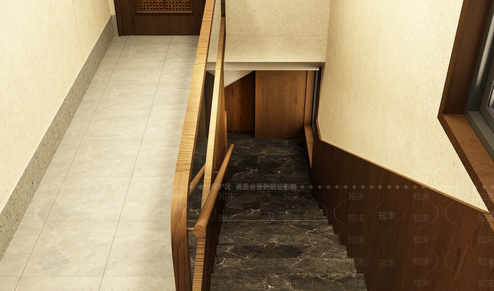 新中式楼梯间3D模型下载【ID:1234370227】