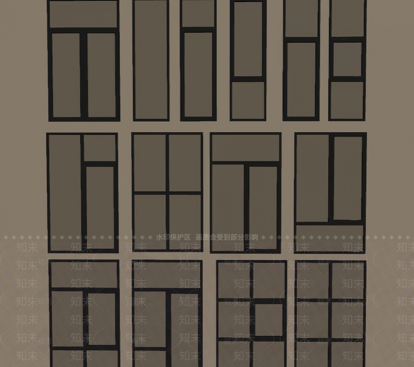 极简窗3D模型下载【ID:1234372690】