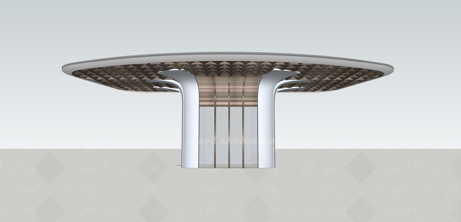 未来主义小区建筑SU模型下载【ID:1234373572】