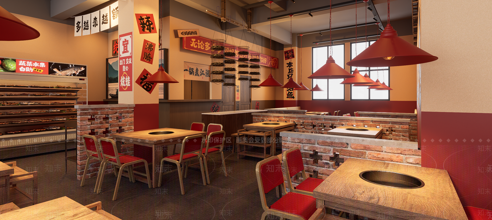 复古火锅店SU模型下载【ID:1234374662】