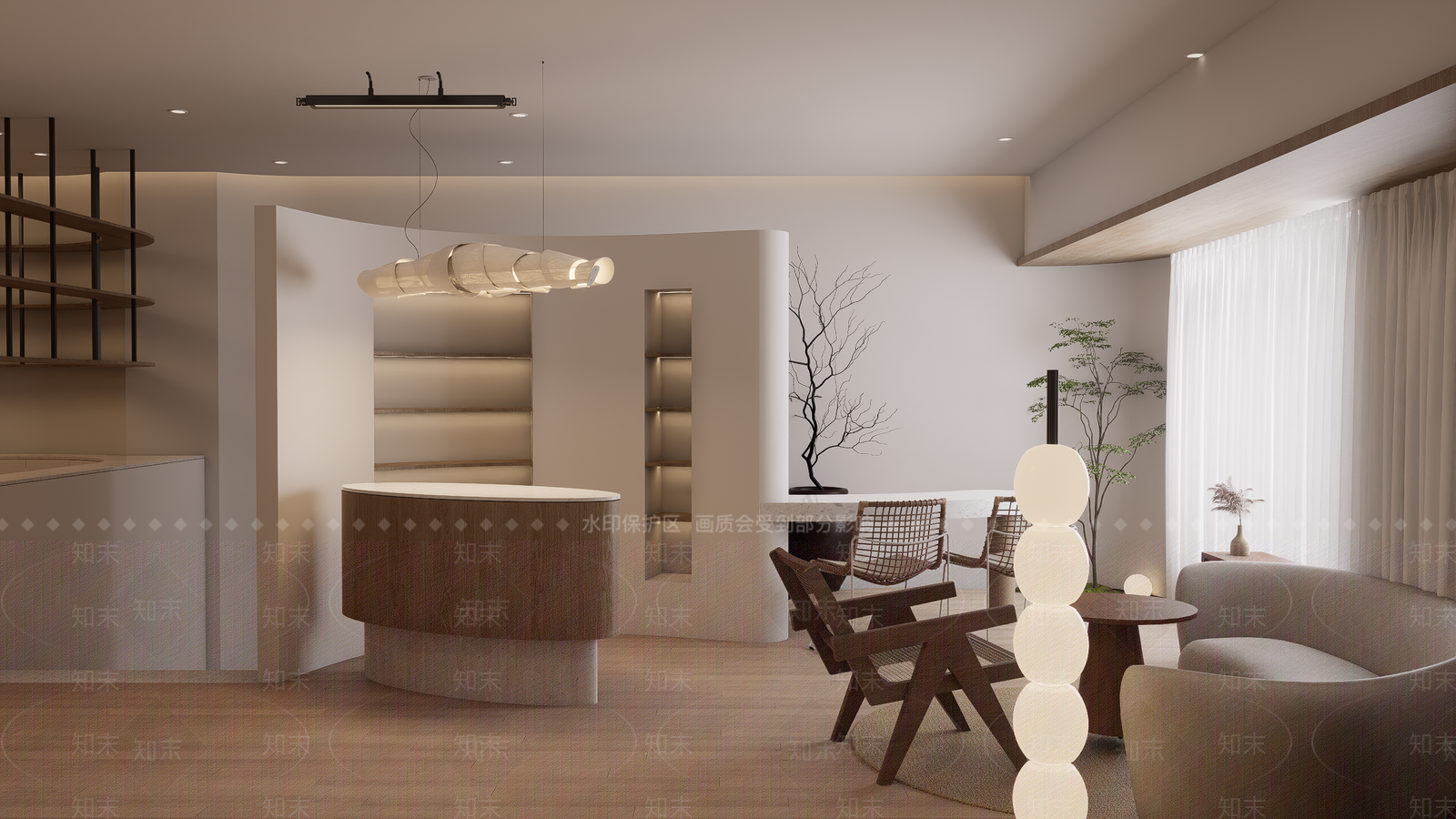 奶油风美妆店SU模型下载【ID:1234374698】