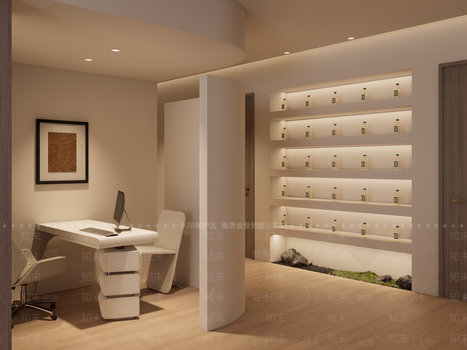 奶油风美妆店SU模型下载【ID:1234374698】
