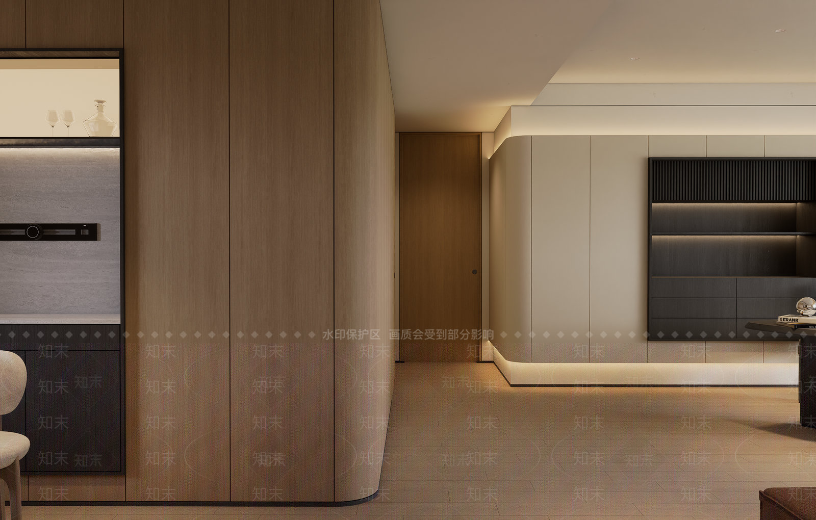 原木风家居客厅SU模型下载【ID:1234374842】