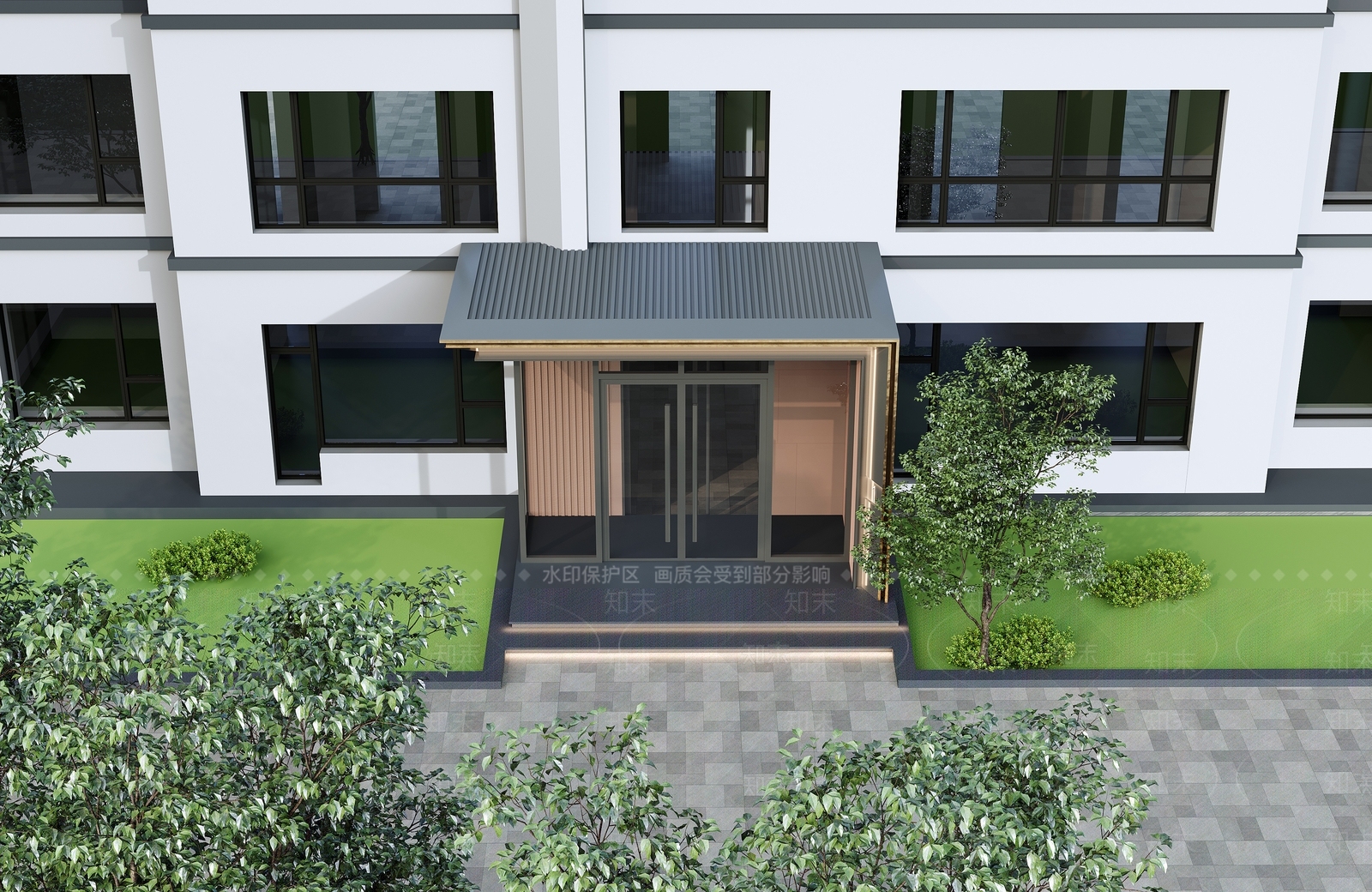 现代简约多层住宅楼3D模型下载【ID:1234375125】