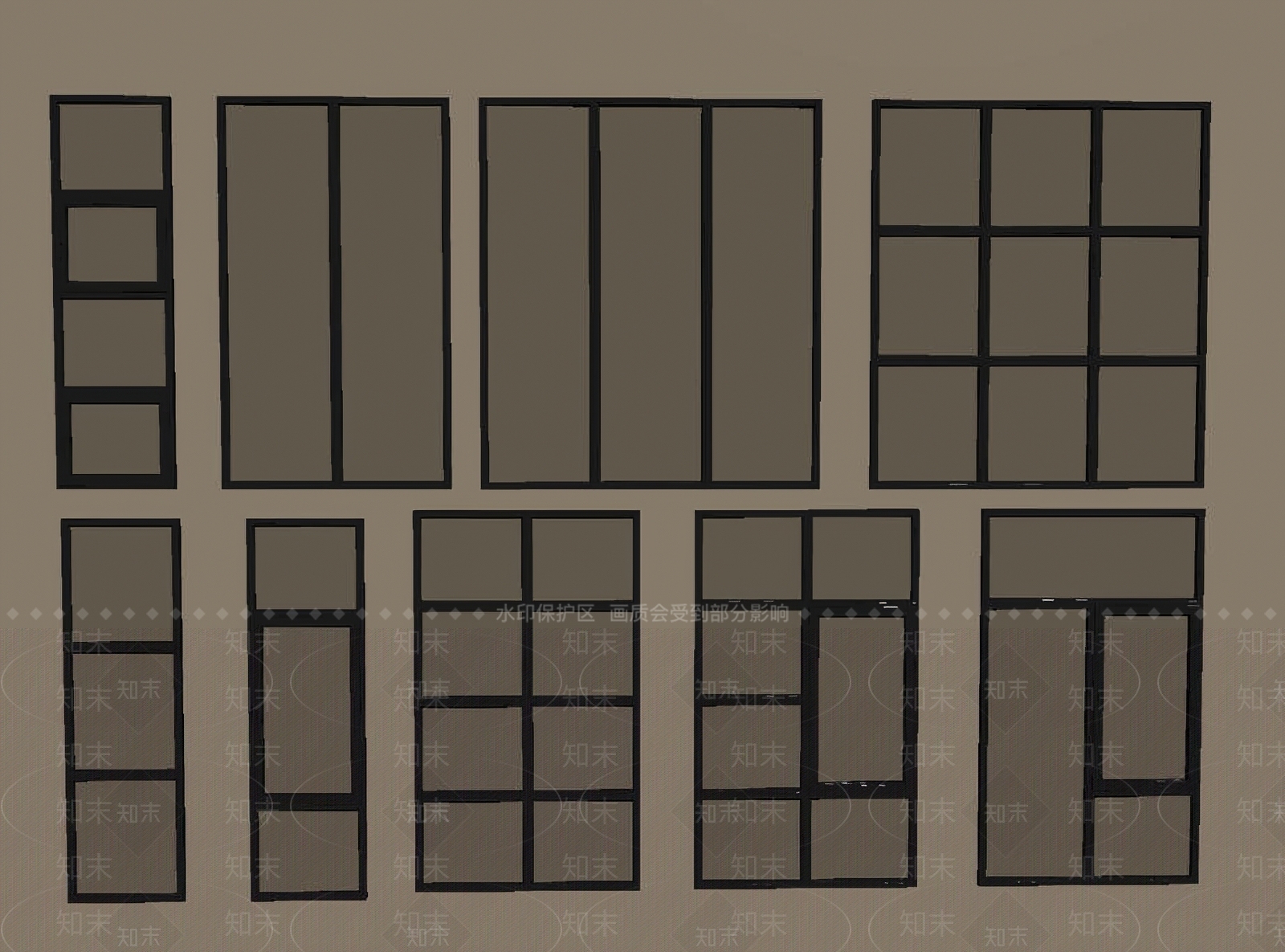 现代简约窗3D模型下载【ID:1234378081】