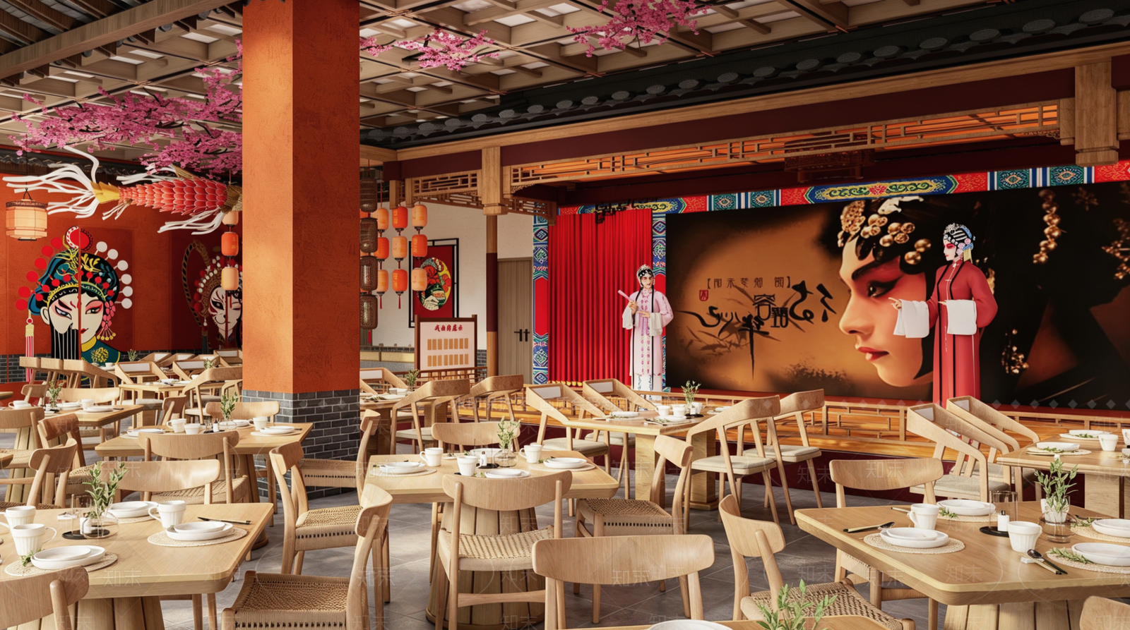 新中式中餐厅SU模型下载【ID:1234381821】