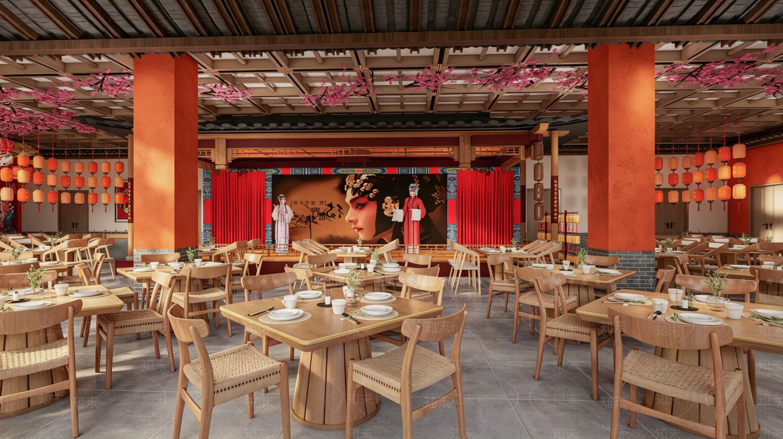 新中式中餐厅SU模型下载【ID:1234381821】
