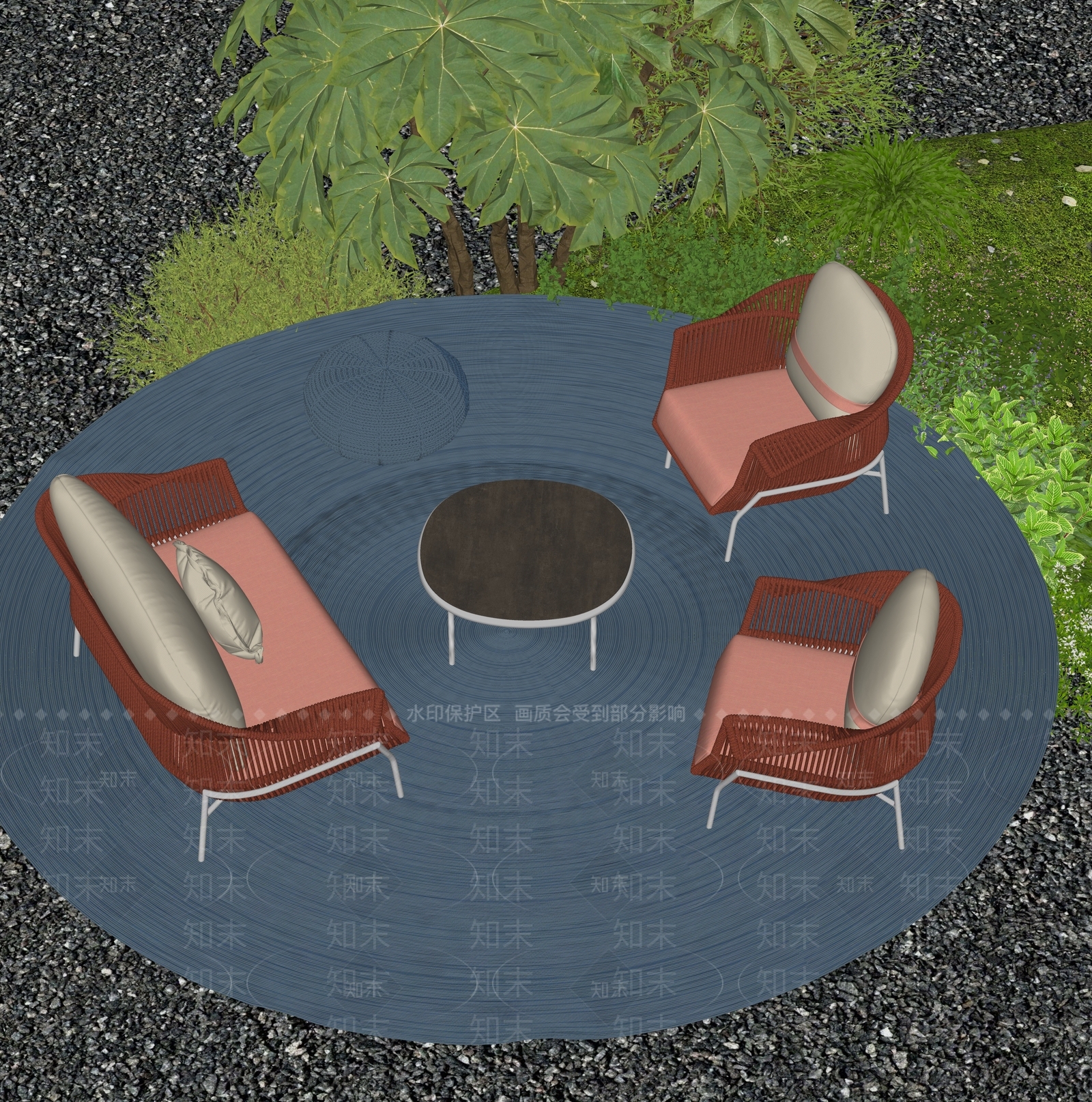 现代休憩花园3D模型下载【ID:1234382090】
